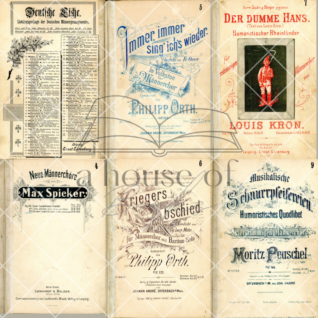 German Music Face Sheets- Digital Downloads