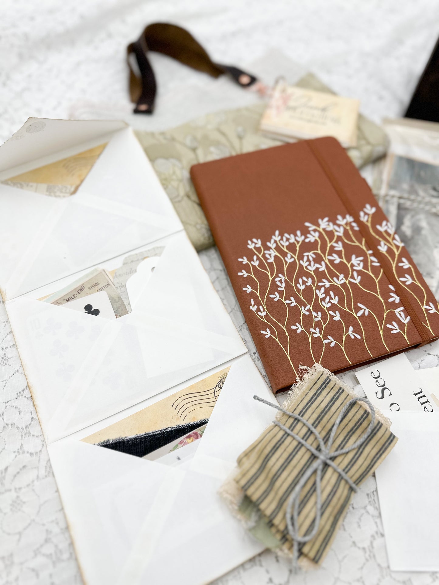 Floral Journal Kit with One of a Kind Journal and Ephemera