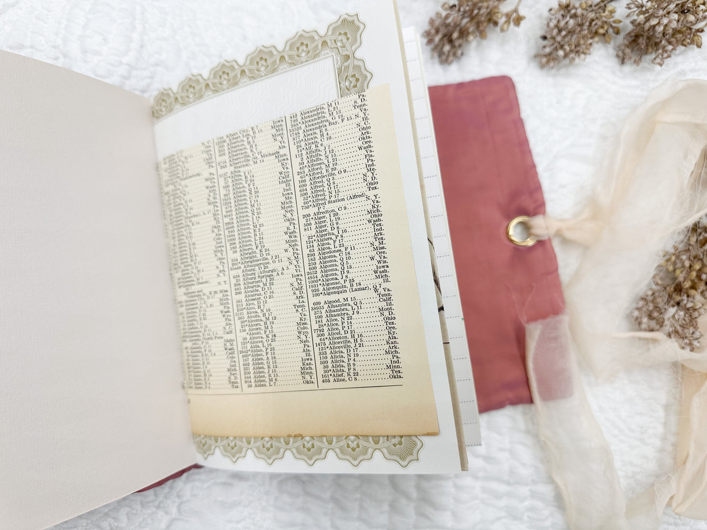 Handmade Journal with Vintage Linen