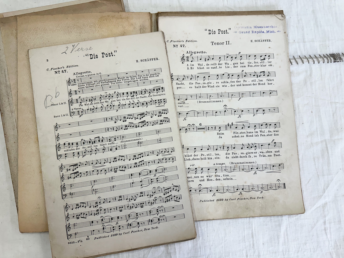 Vintage Music Folders and Sheet Music (Set of 2)