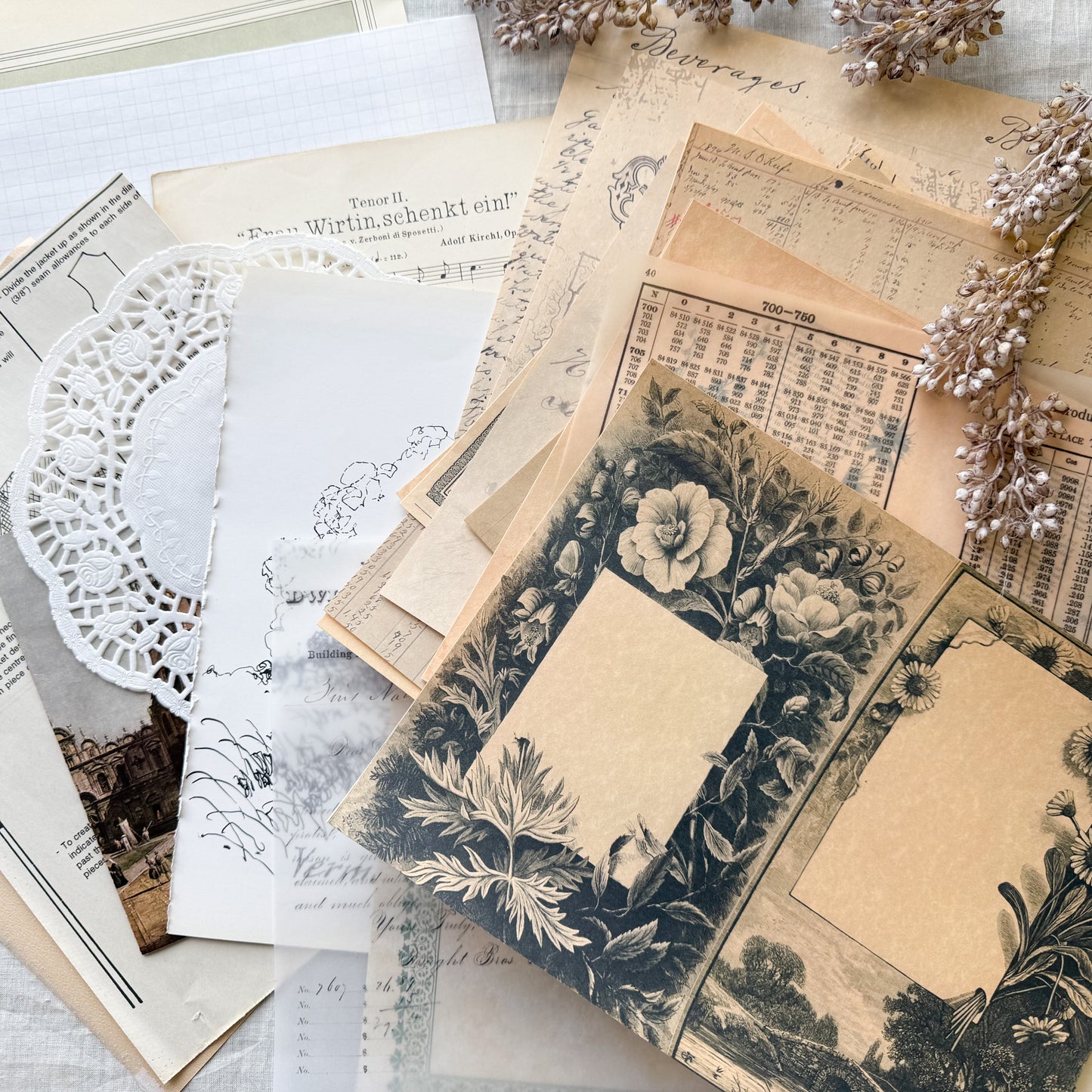 Junk Journal Page Pack- Signature Pages