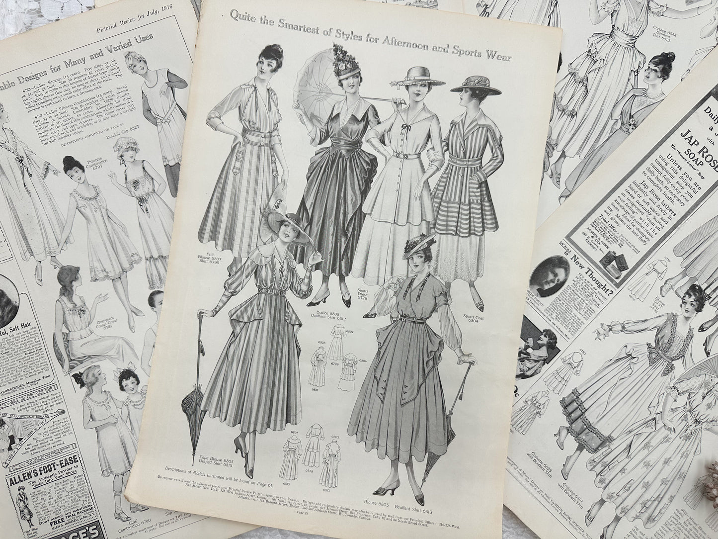 Vintage Fashion Plate Set- Double Sided