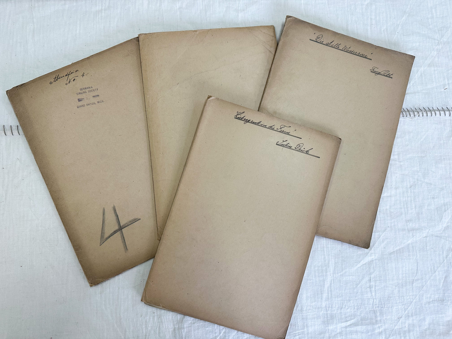 Vintage Music Folders and Sheet Music (Set of 4)