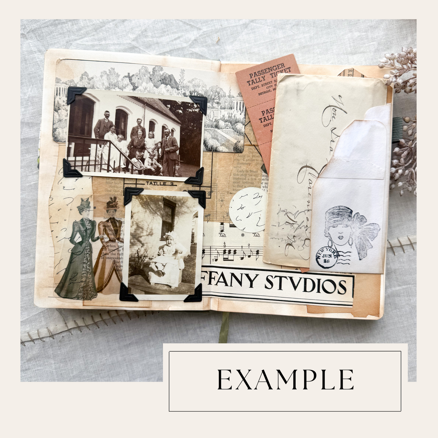Authentic Vintage Paper with Sticker Backing