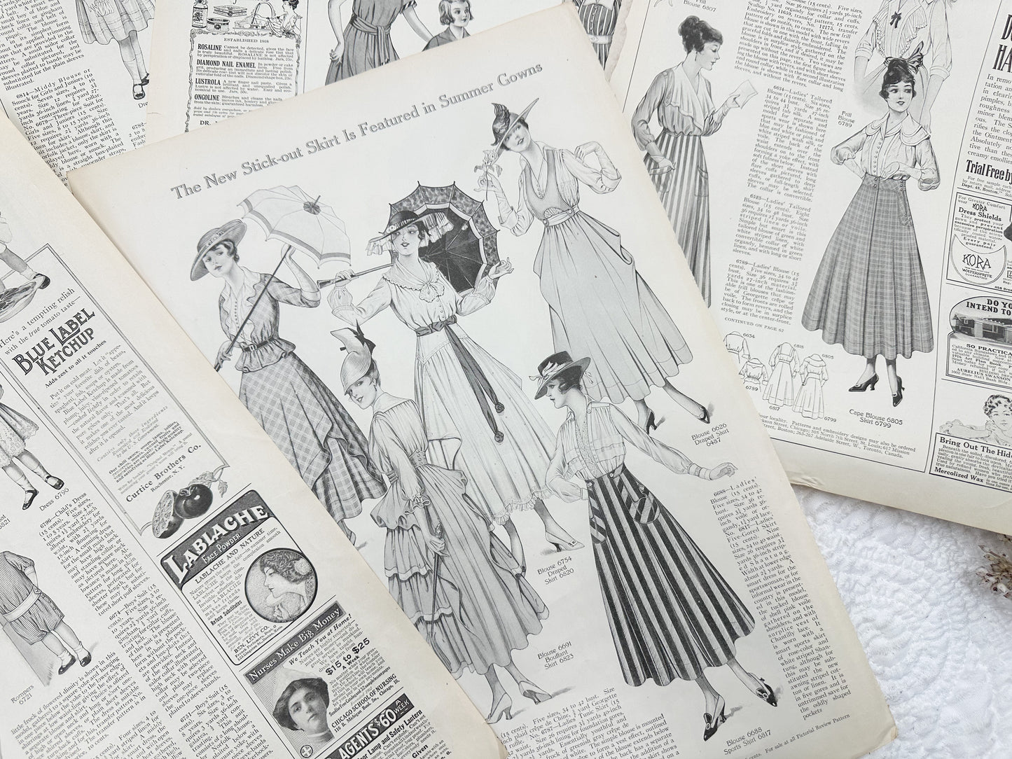 Vintage Fashion Plate Set- Double Sided