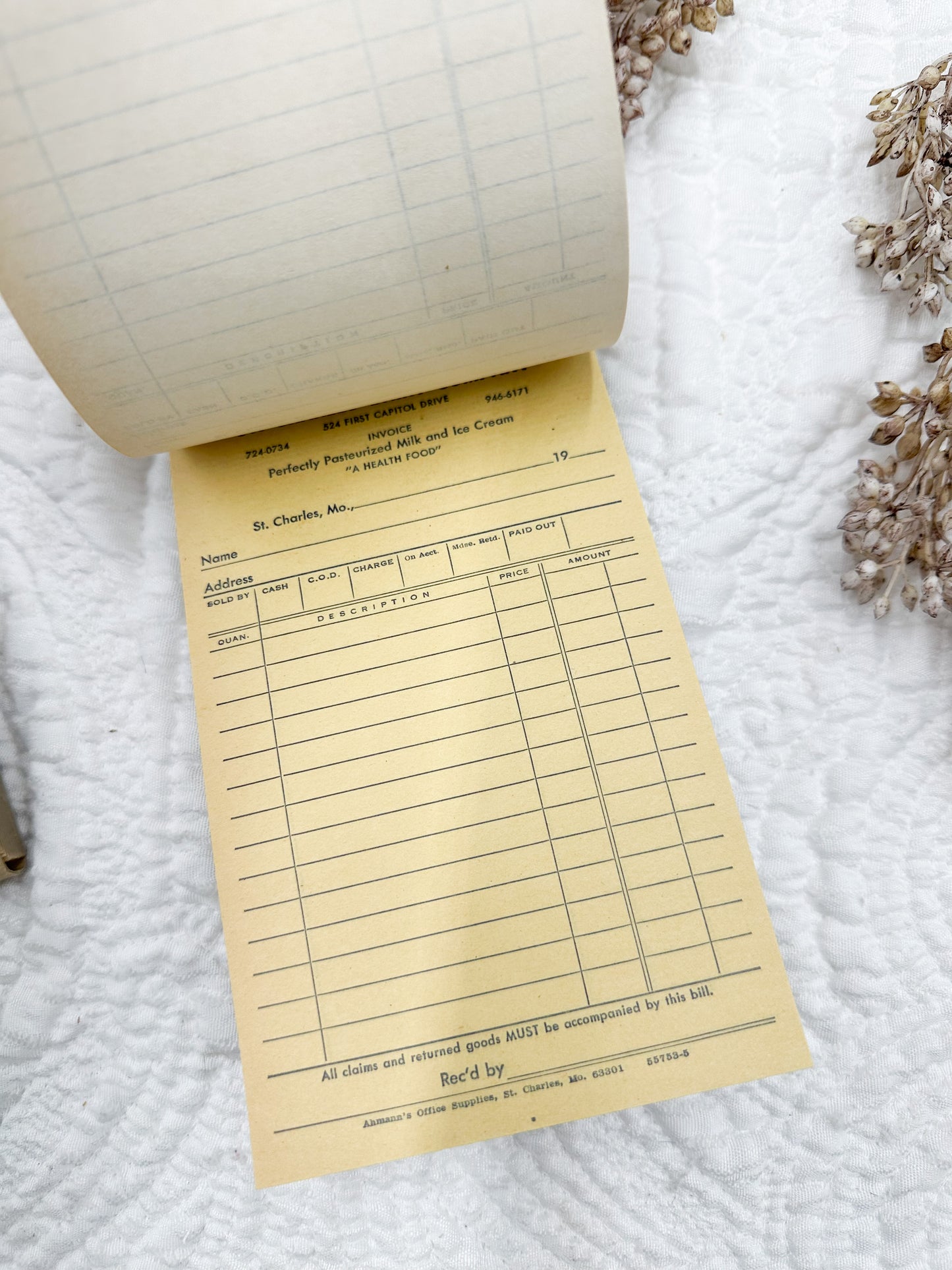Vintage Dairy Receipt Books (1940’s)