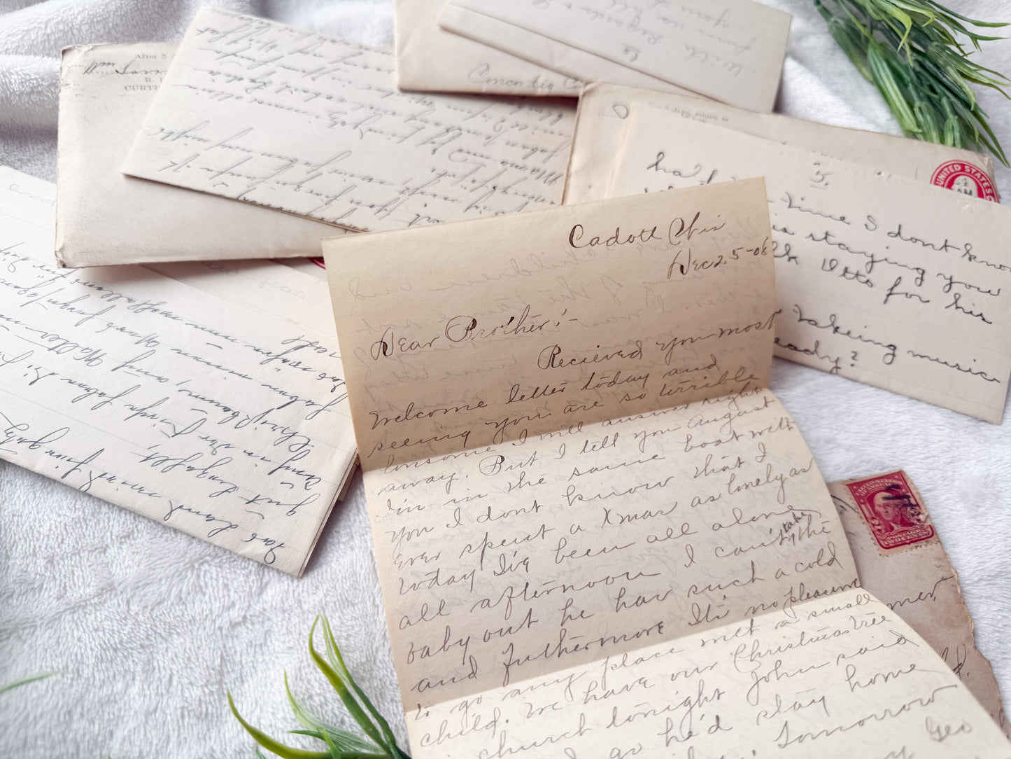 Vintage Letters and Envelope Set (Early 1900's)