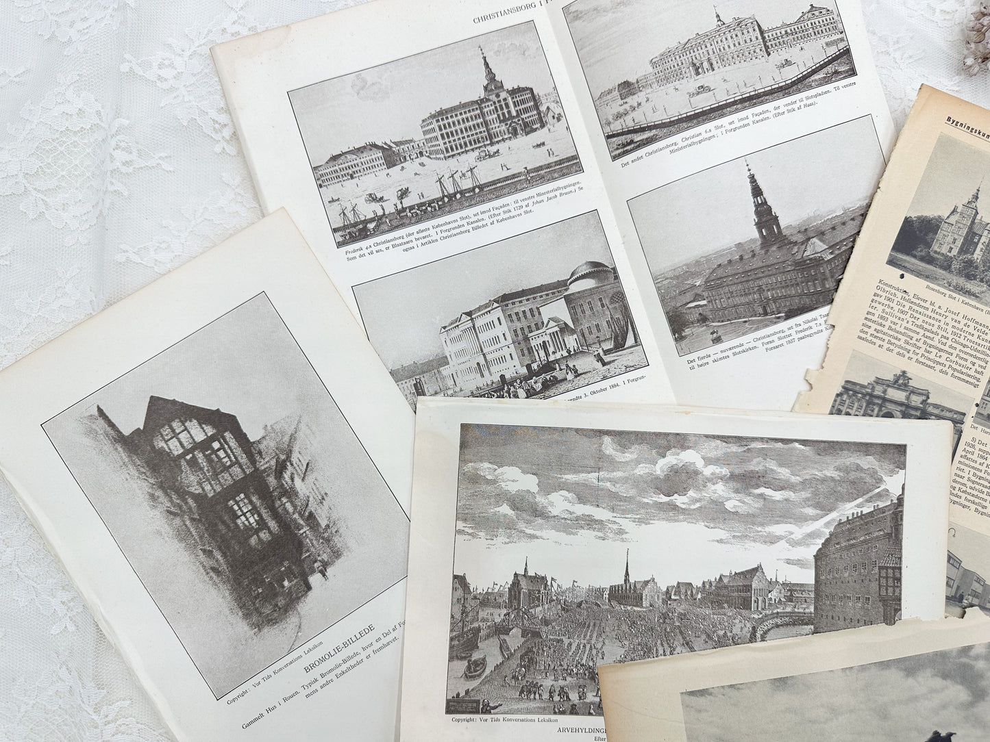 Vintage Building Book Pages
