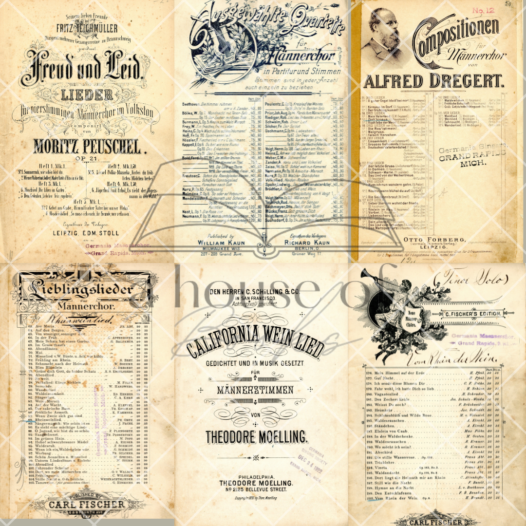 German Music Face Sheets- Digital Downloads