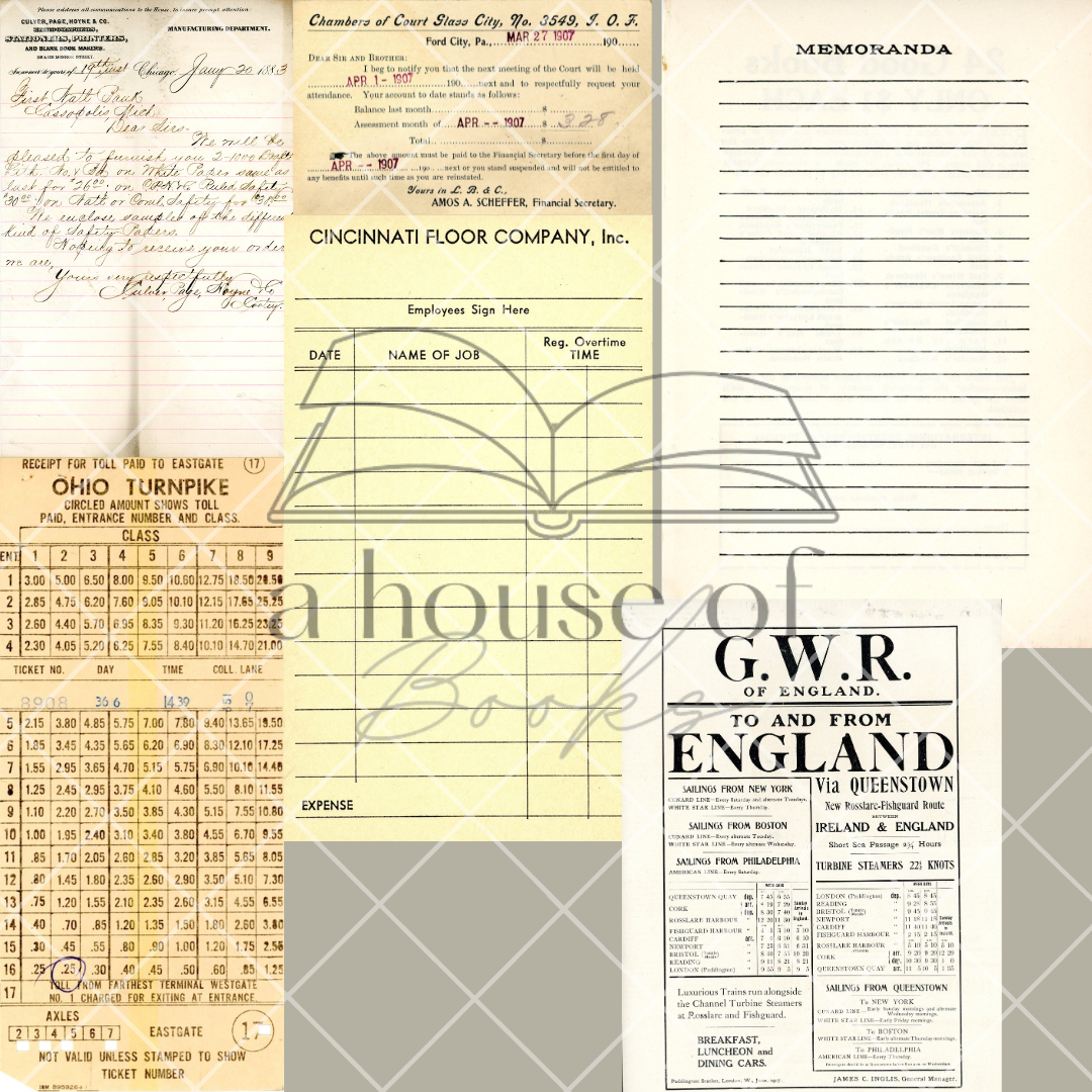 Tickets, Tags, and Invoices- Digital Download