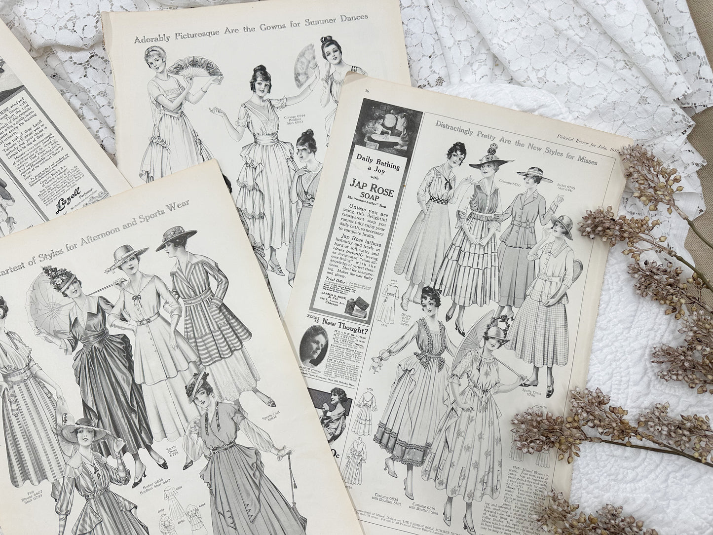 Vintage Fashion Plate Set- Double Sided