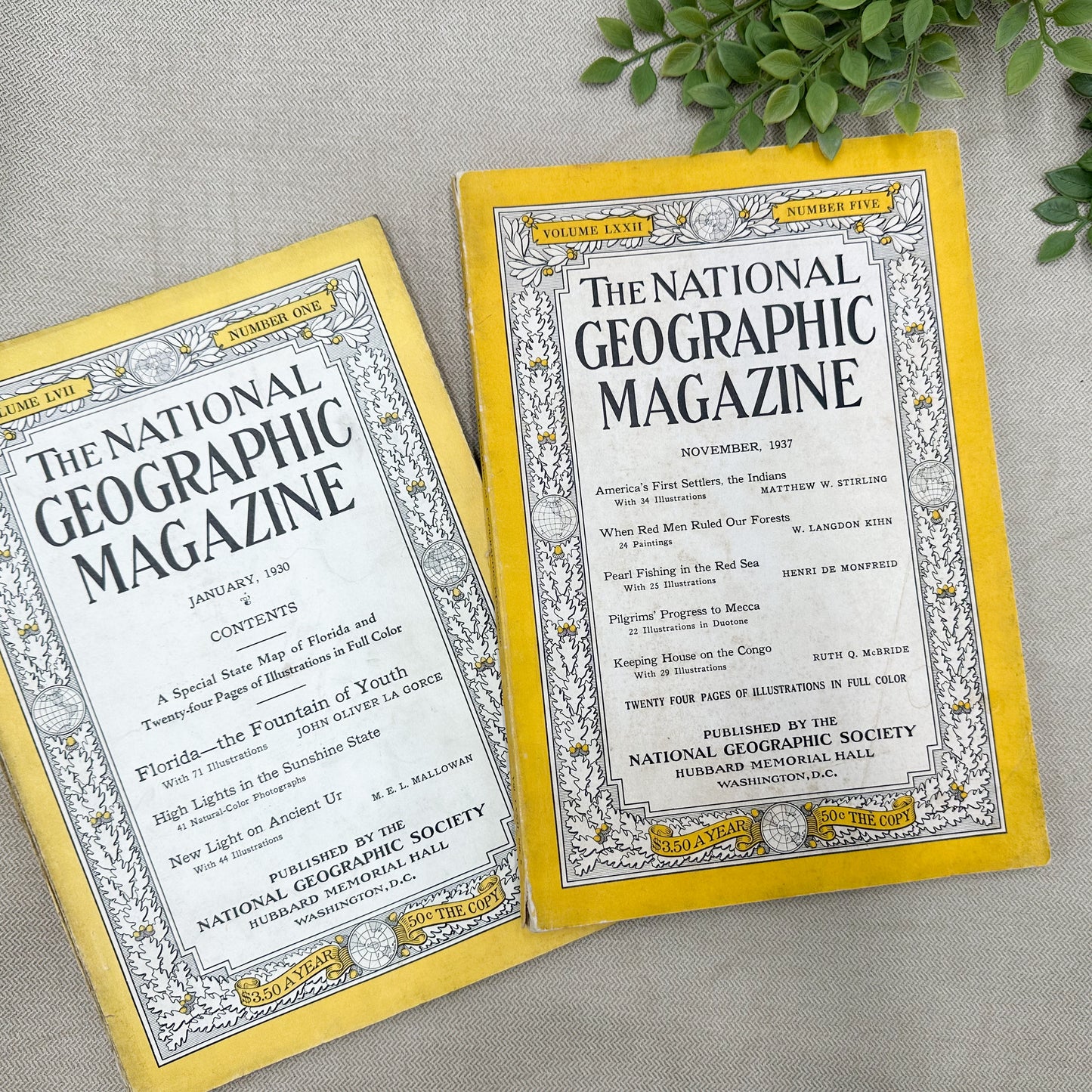 1930's National Geographic Magazine (2 available)