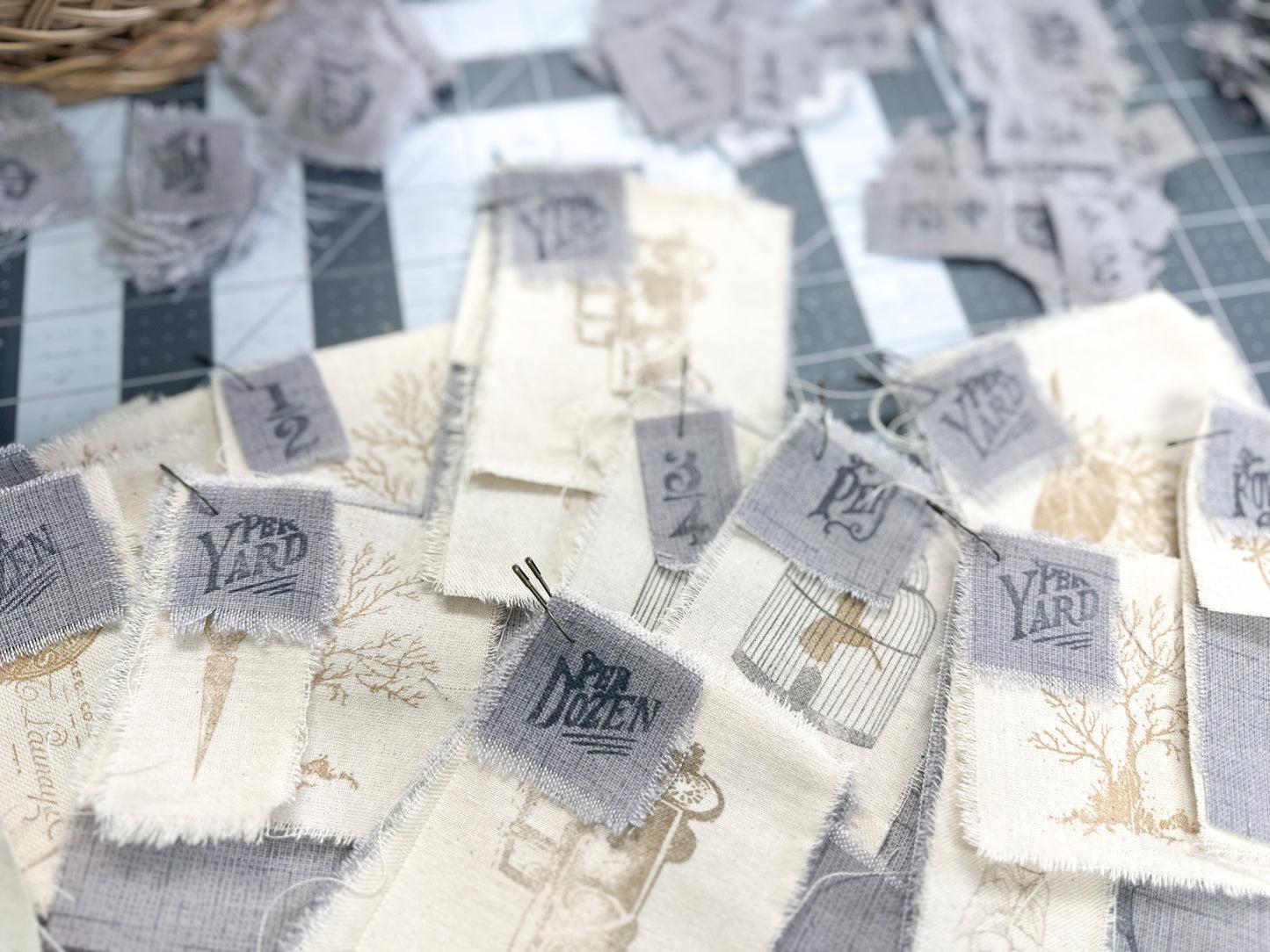 Set of Stamped Fabrics