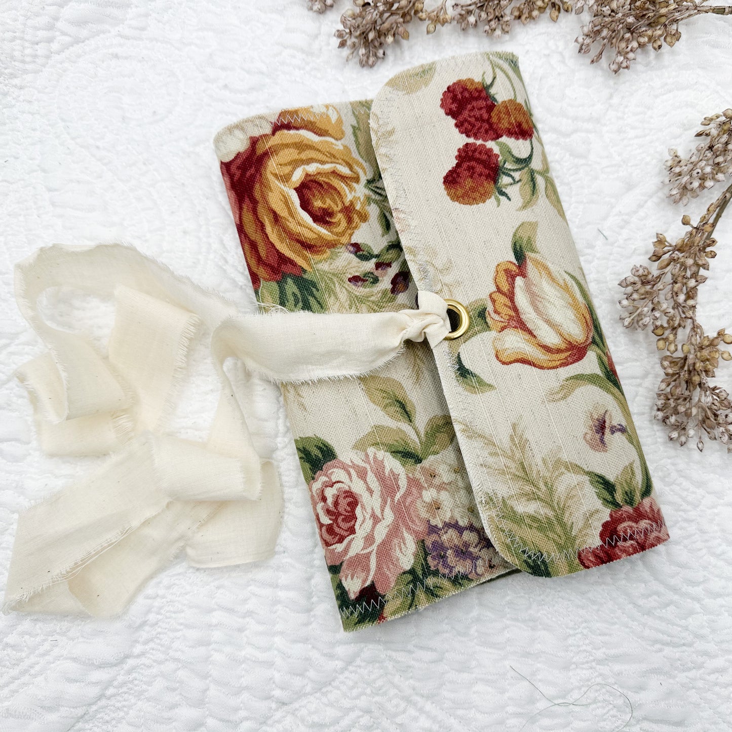 Reversible Journal Cover- Handmade with Vintage Fabrics