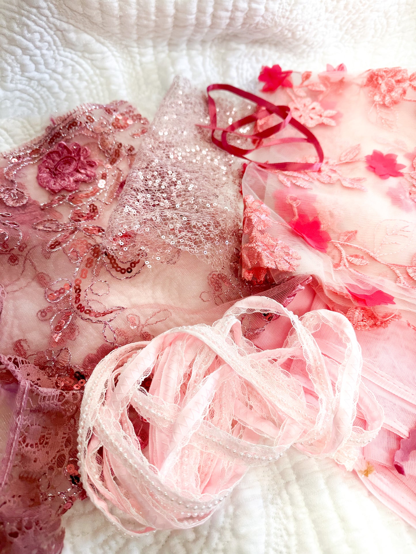 Coordinated Lace, Ribbon and Fabric