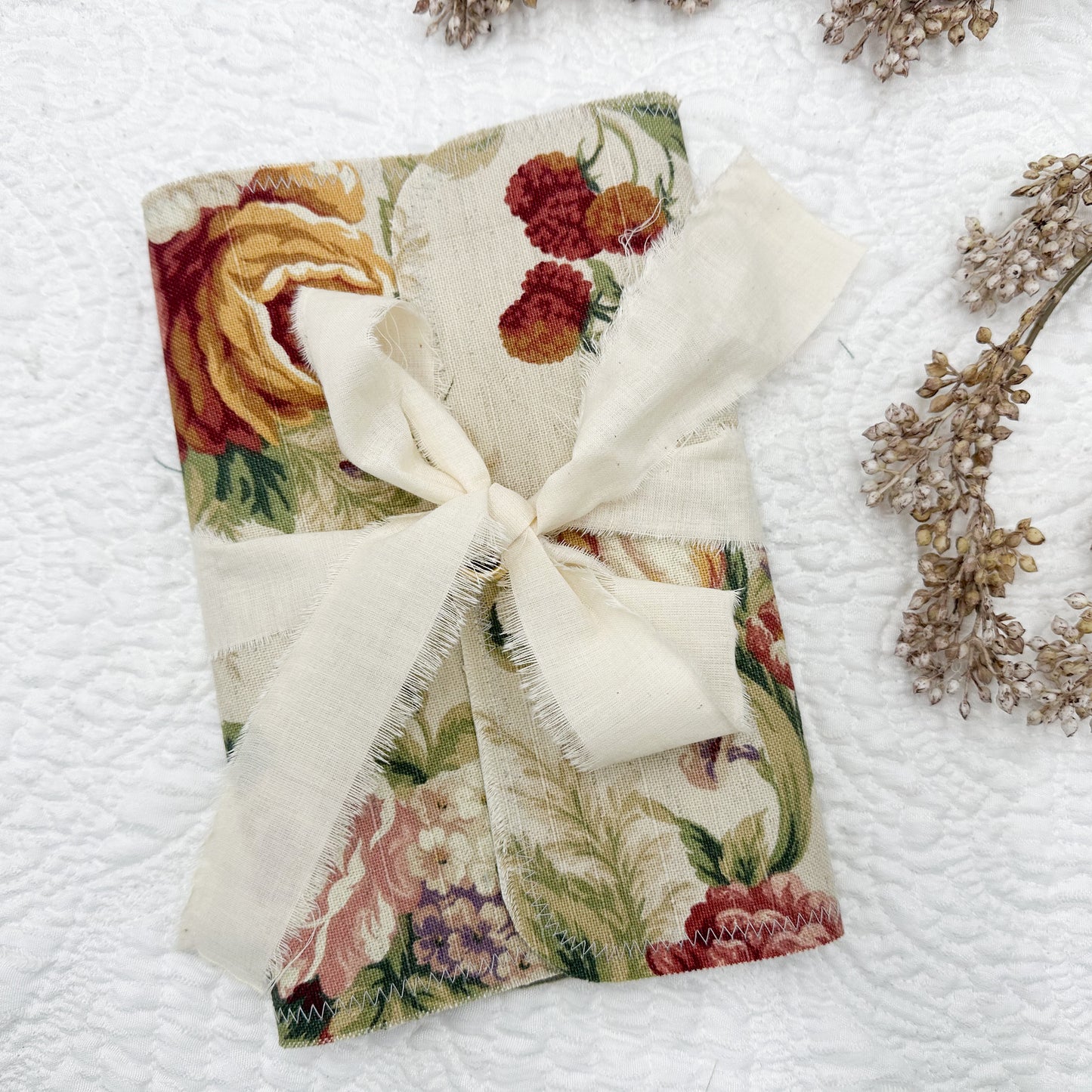 Reversible Journal Cover- Handmade with Vintage Fabrics
