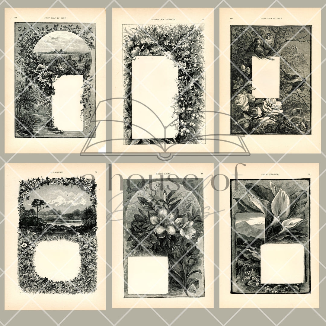 Floral Book Pages- Digital Download