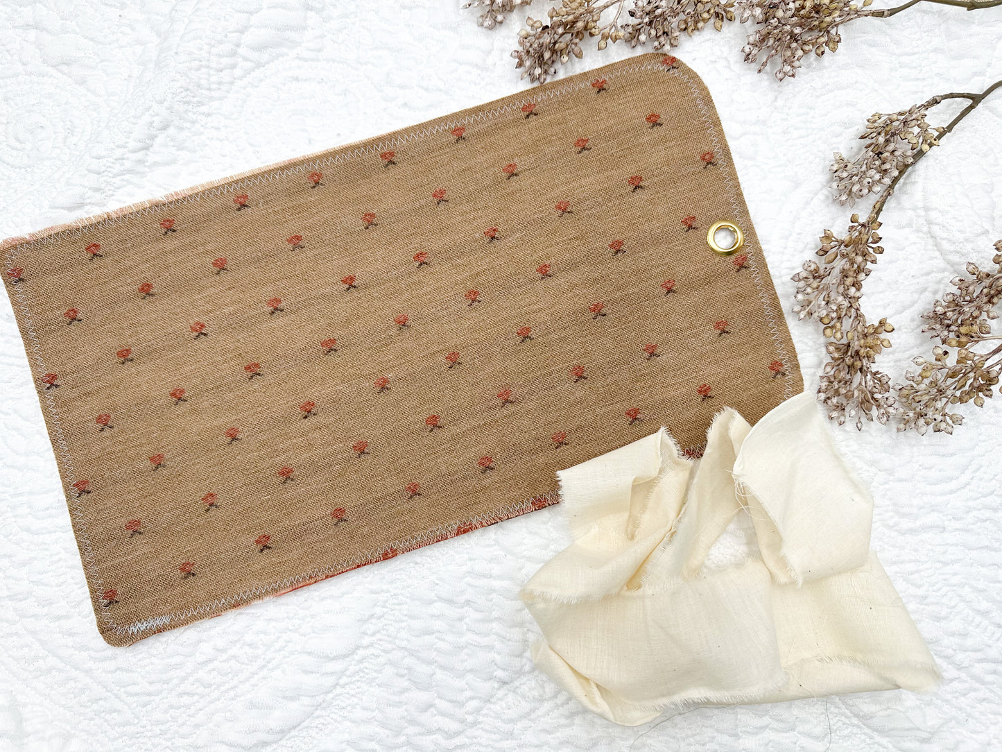Reversible Journal Cover- Handmade with Vintage Fabrics