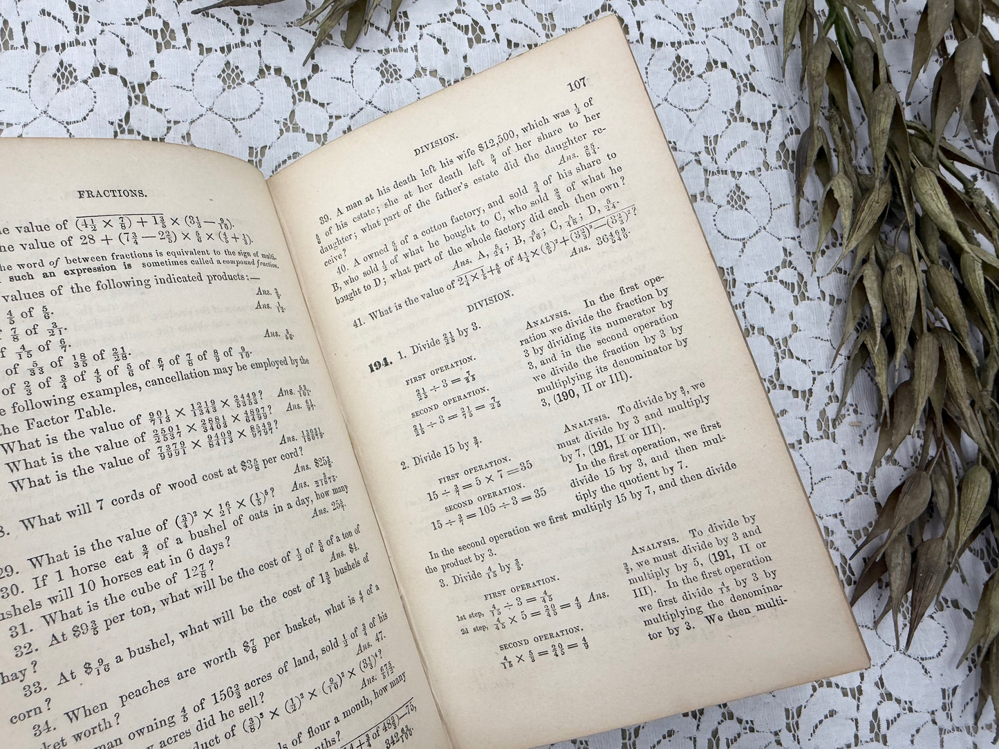 Vintage Arithmetic Book