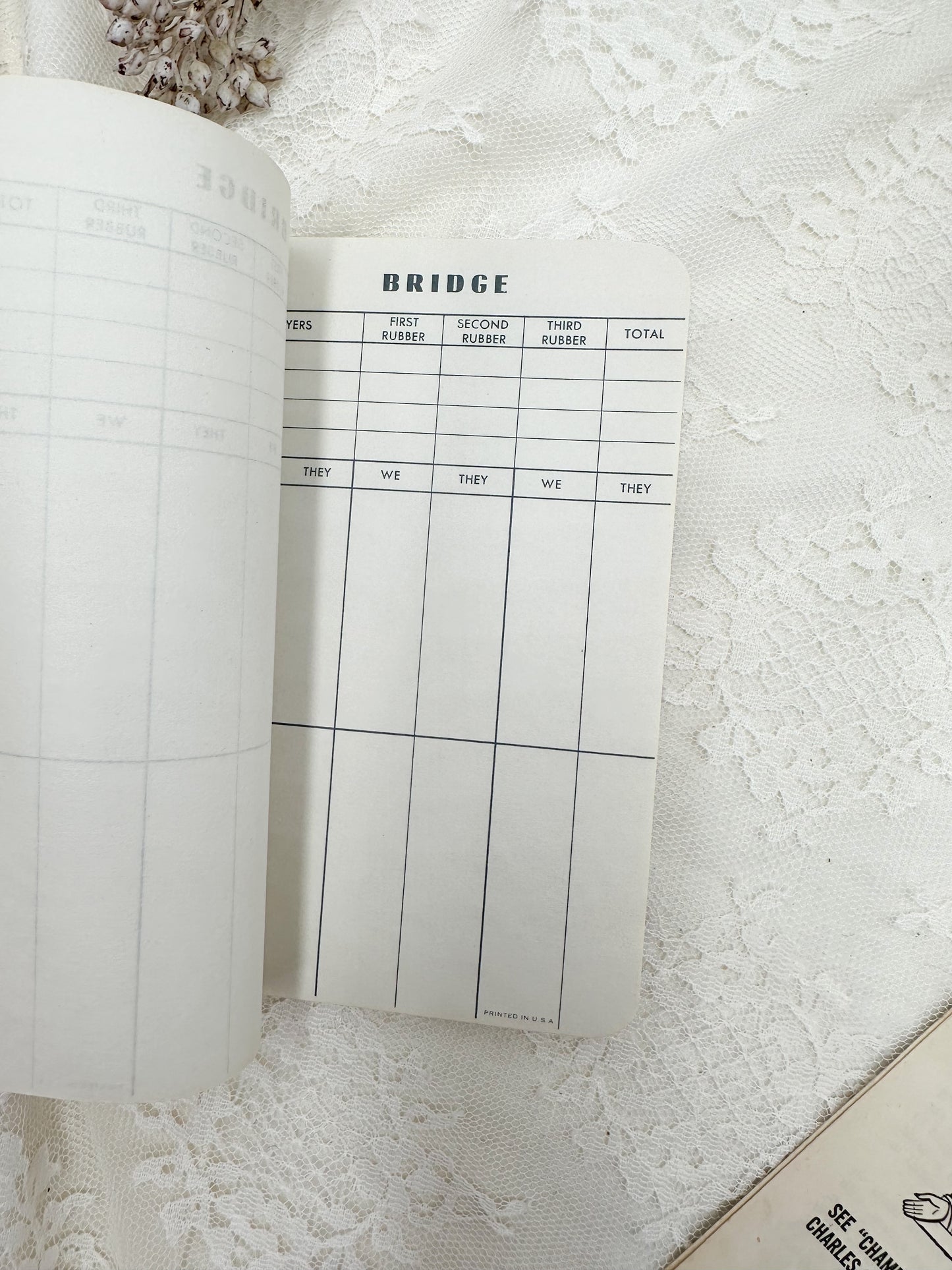 Vintage Bridge Score Card