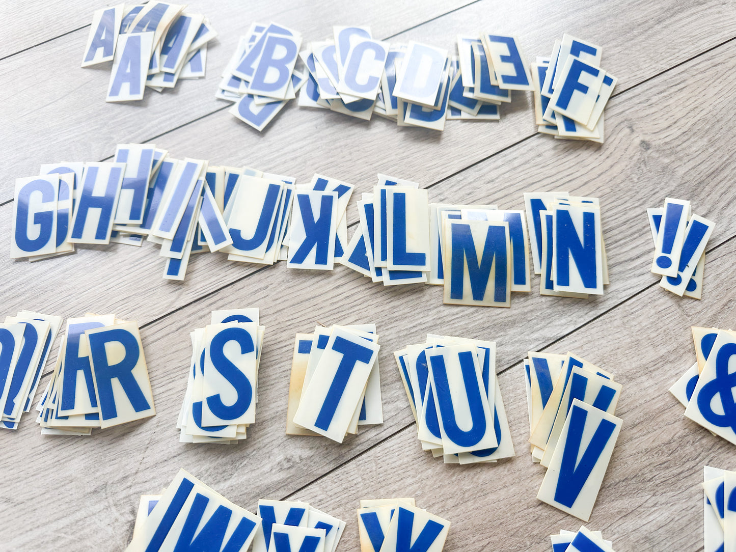Plastic Blue Letters, Numbers, and Symbols