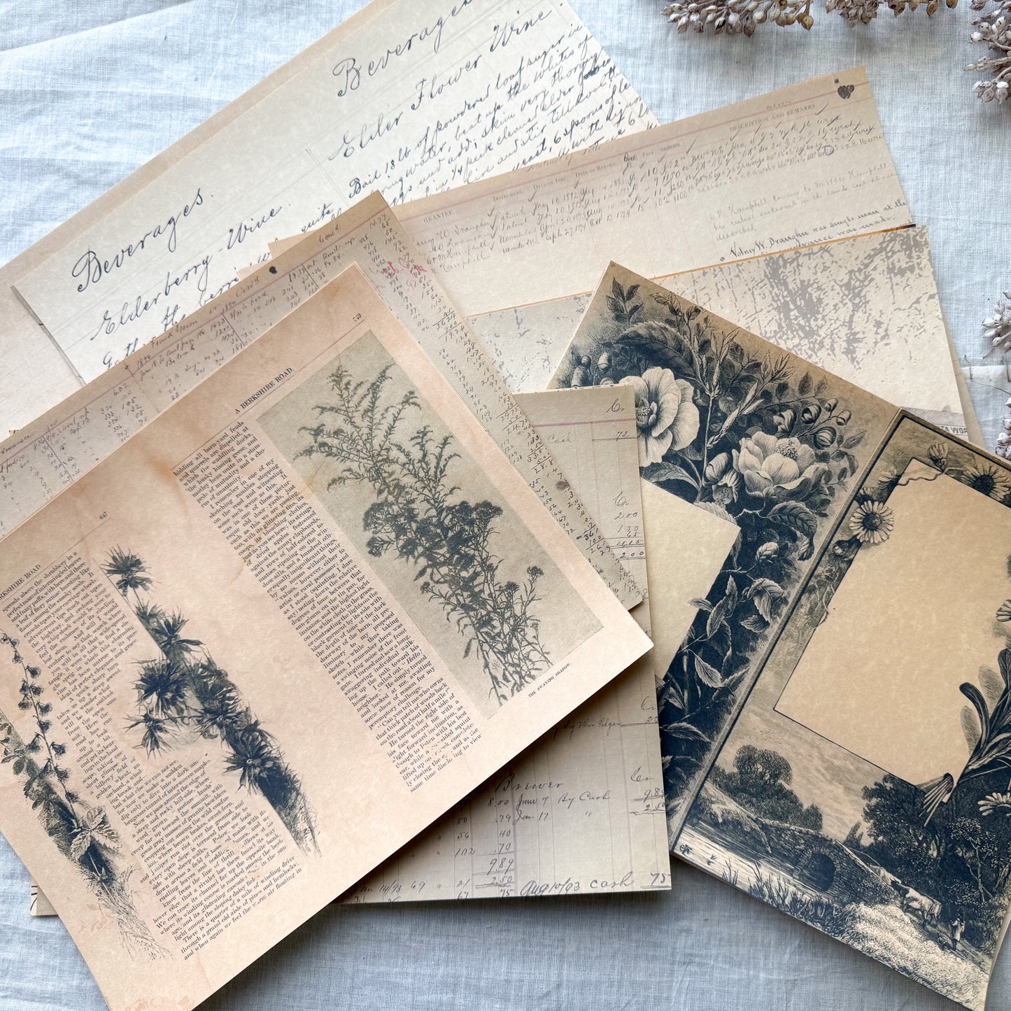 Junk Journal Page Pack- Signature Pages