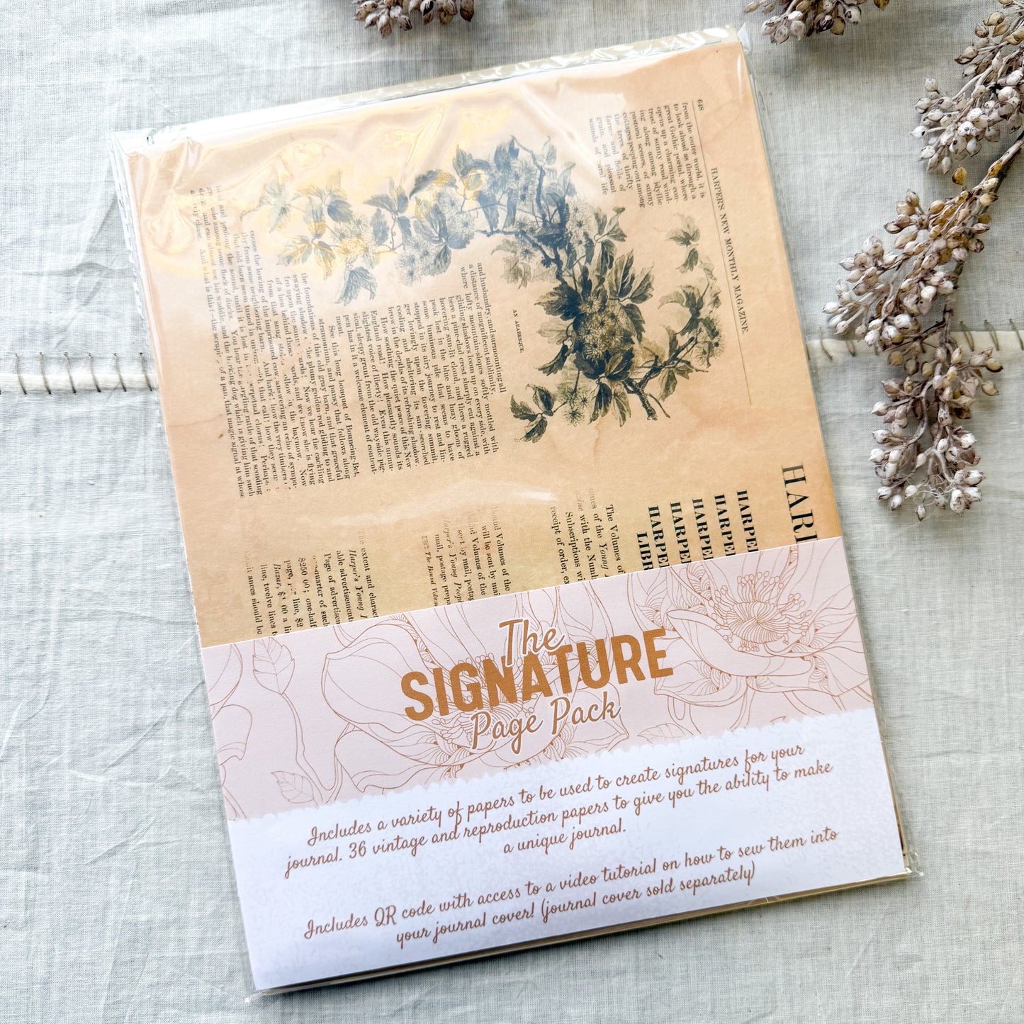 Junk Journal Page Pack- Signature Pages