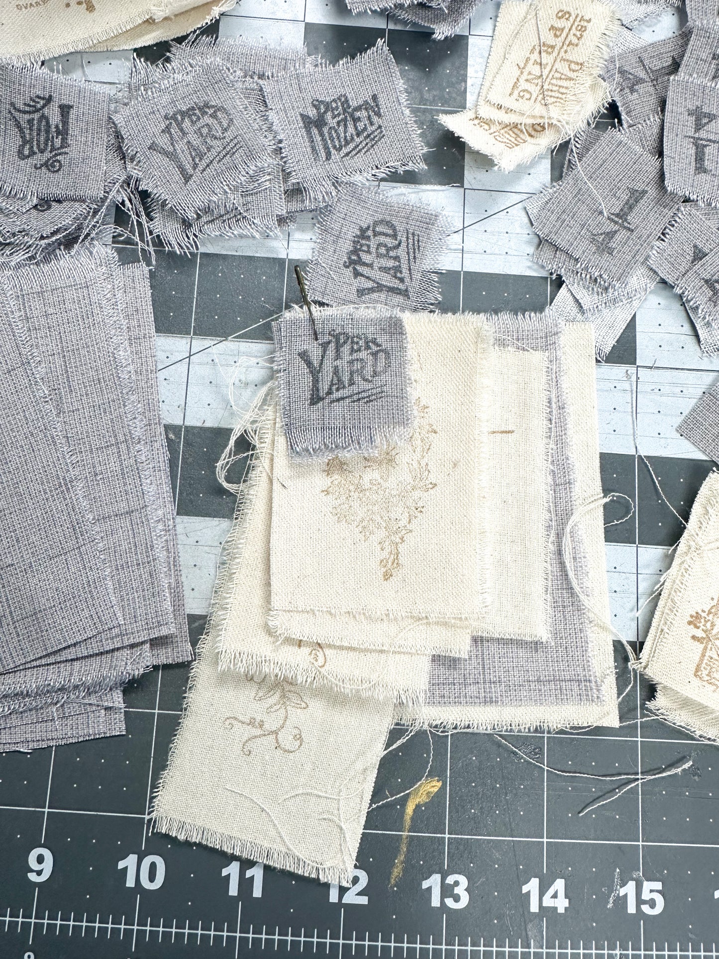 Set of Stamped Fabrics