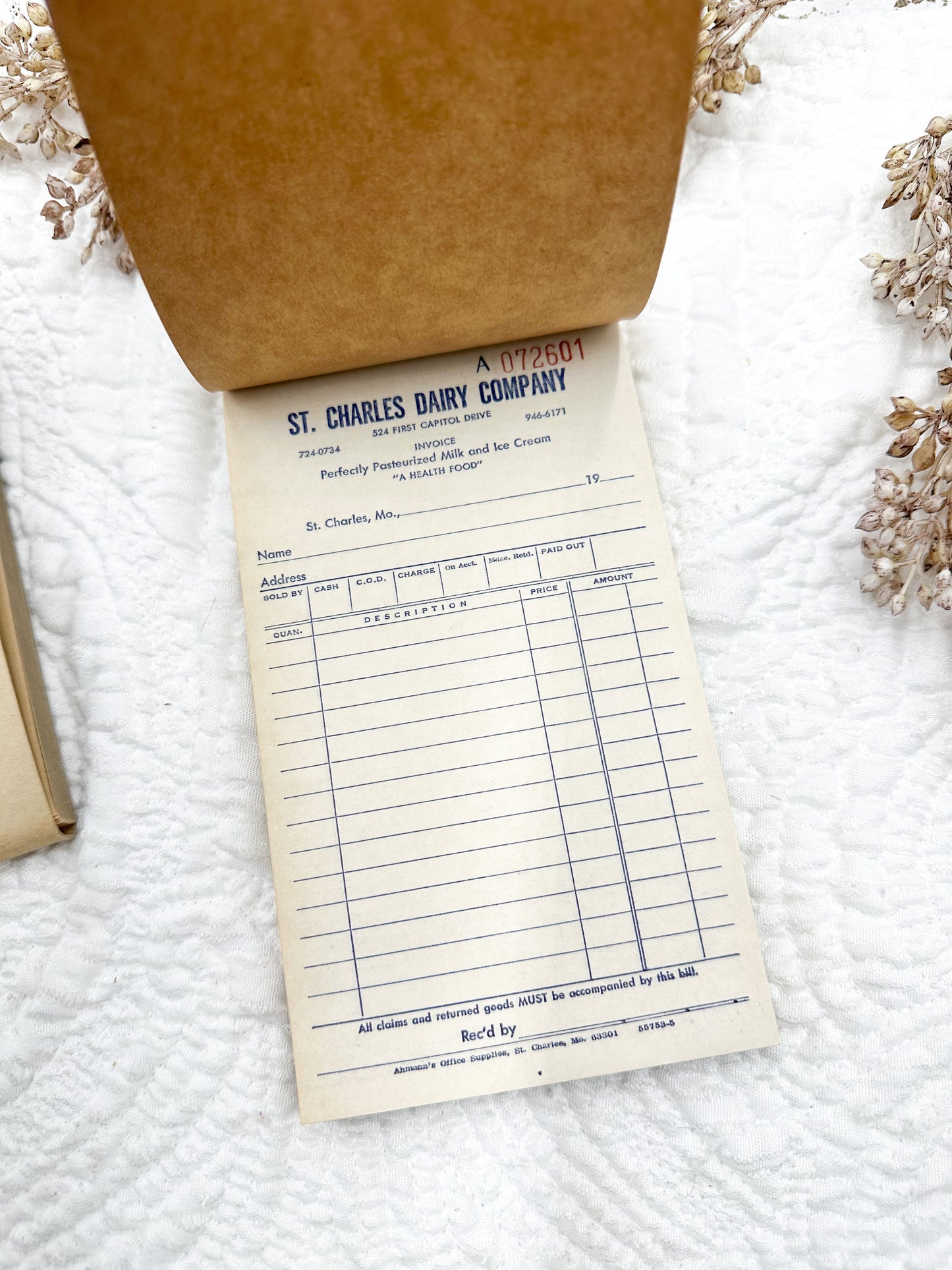 Vintage Dairy Receipt Books (1940’s)