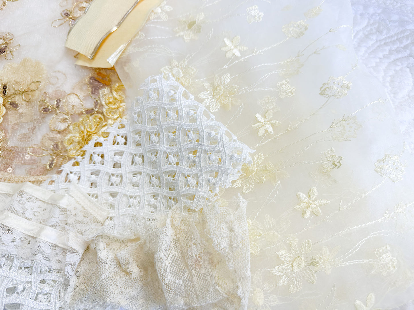 Coordinated Lace, Ribbon and Fabric