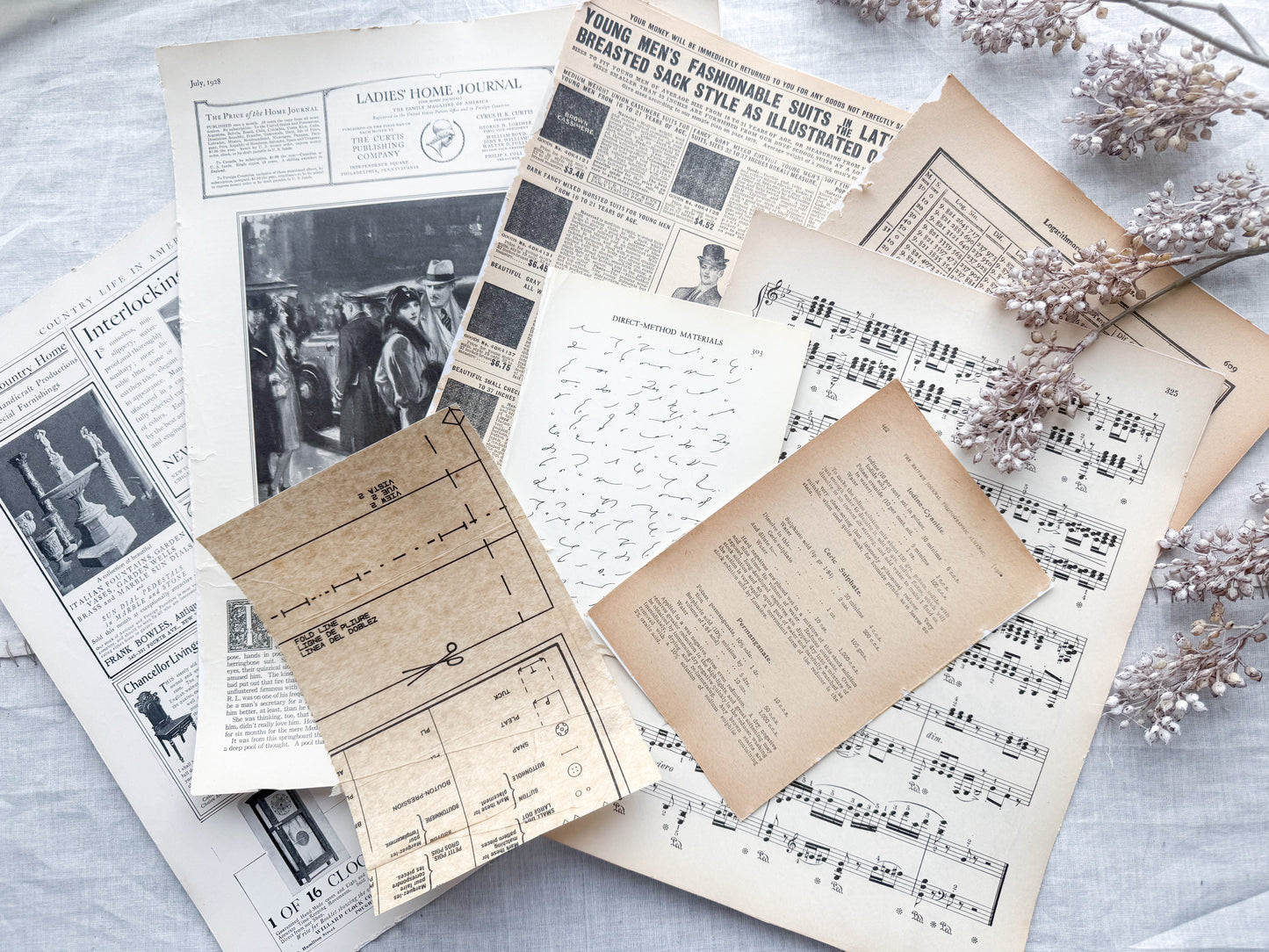 Authentic Vintage Paper with Sticker Backing
