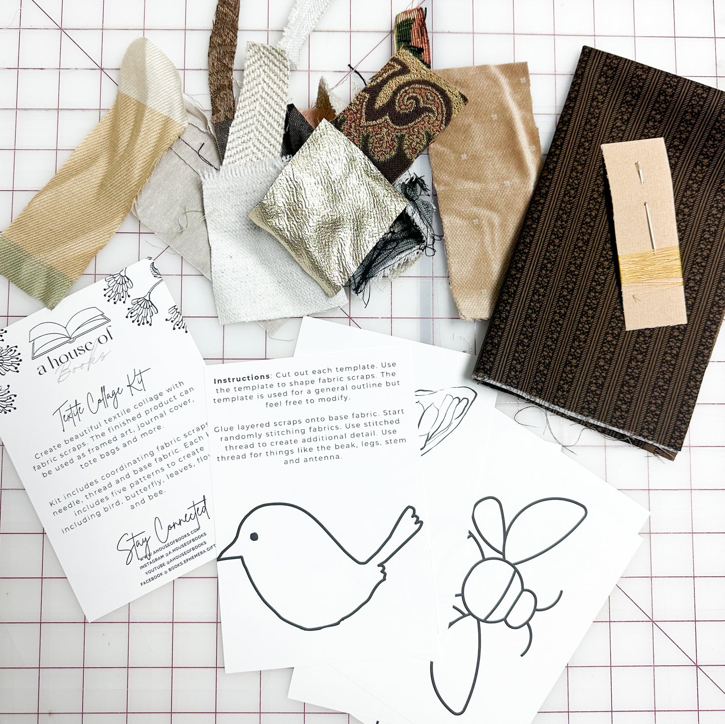 Textile Collage Kit (5 Designs)