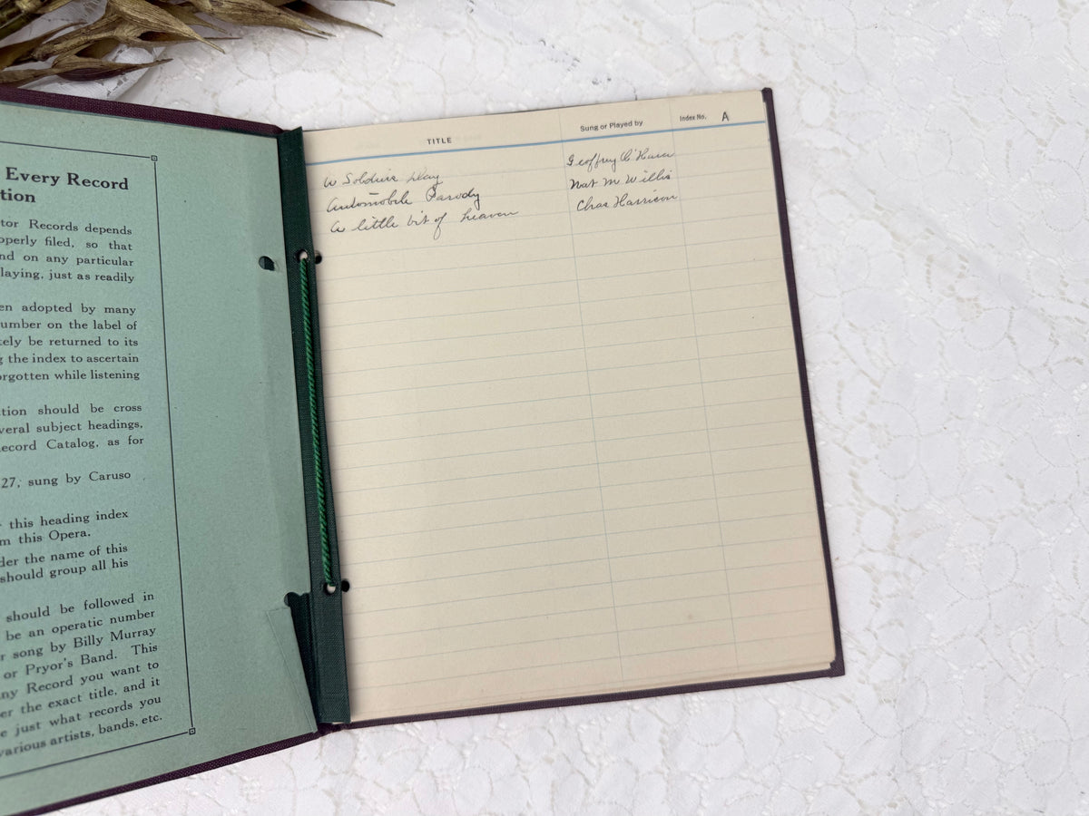 Vintage Record Log Book