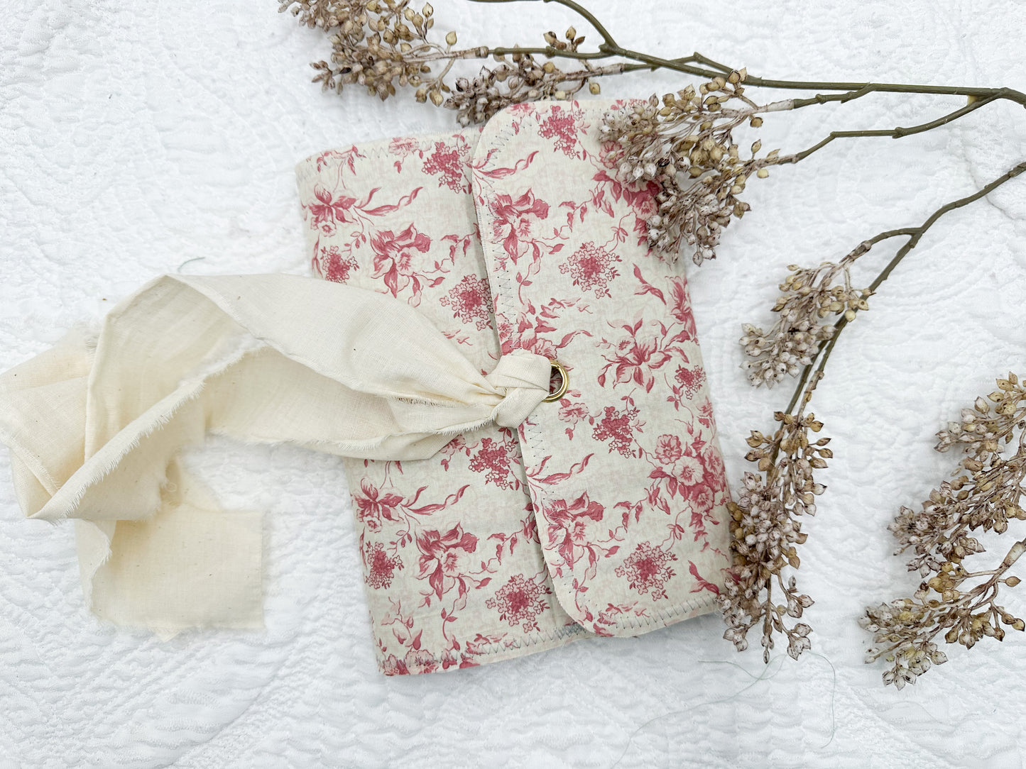 Reversible Journal Cover- Handmade with Vintage Fabrics