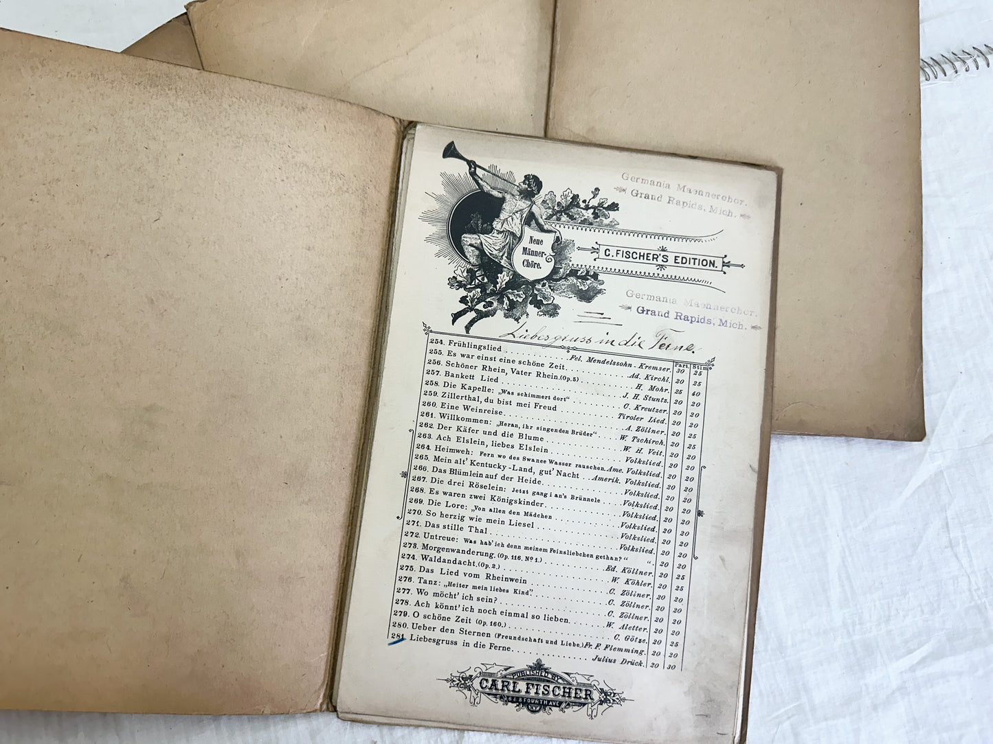 Vintage Music Folders and Sheet Music (Set of 4)