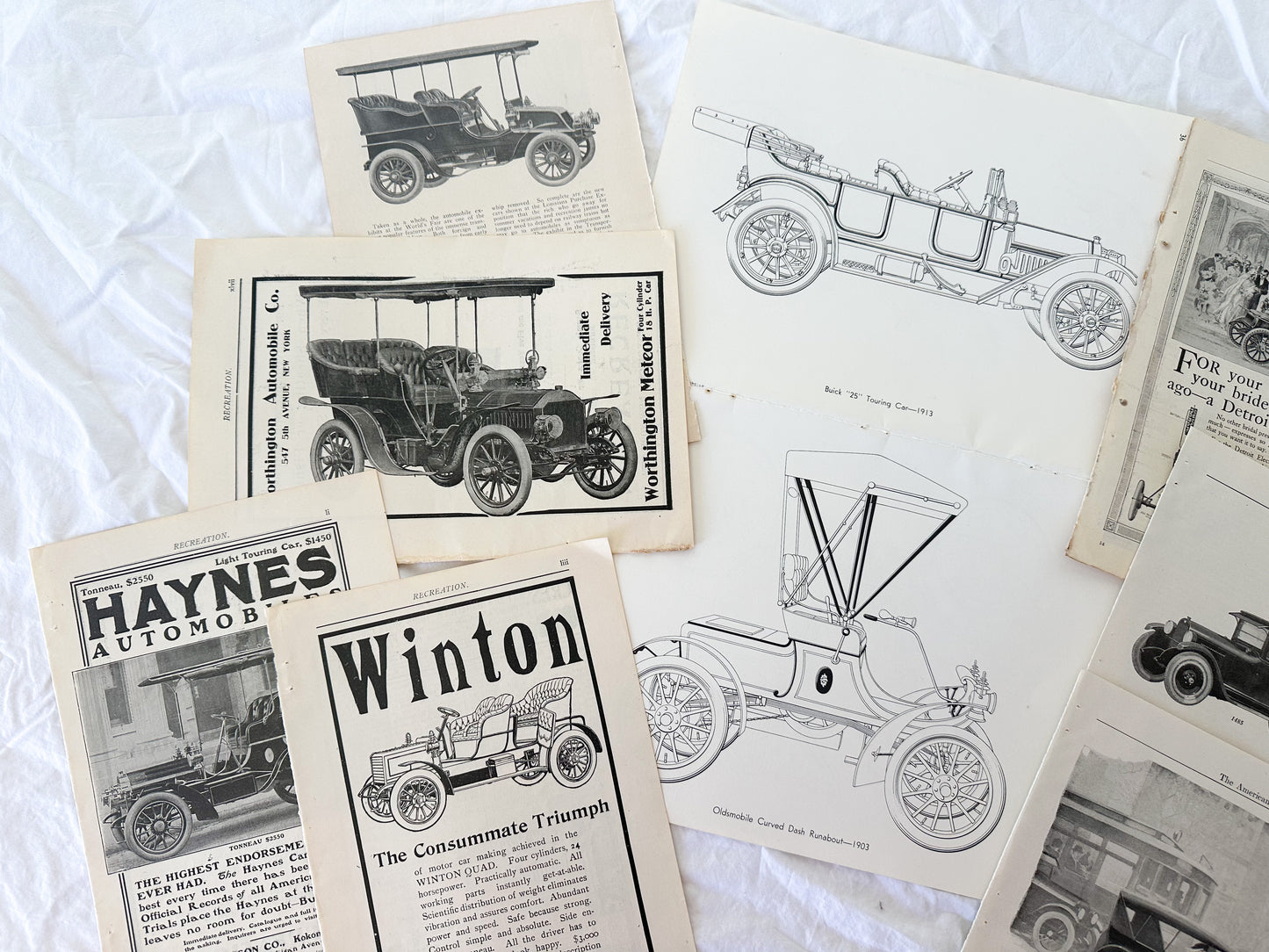 Vintage Auto Ads and Ephemera Set
