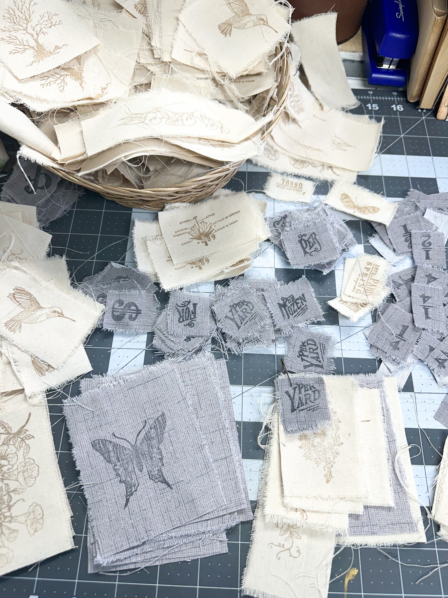 Set of Stamped Fabrics