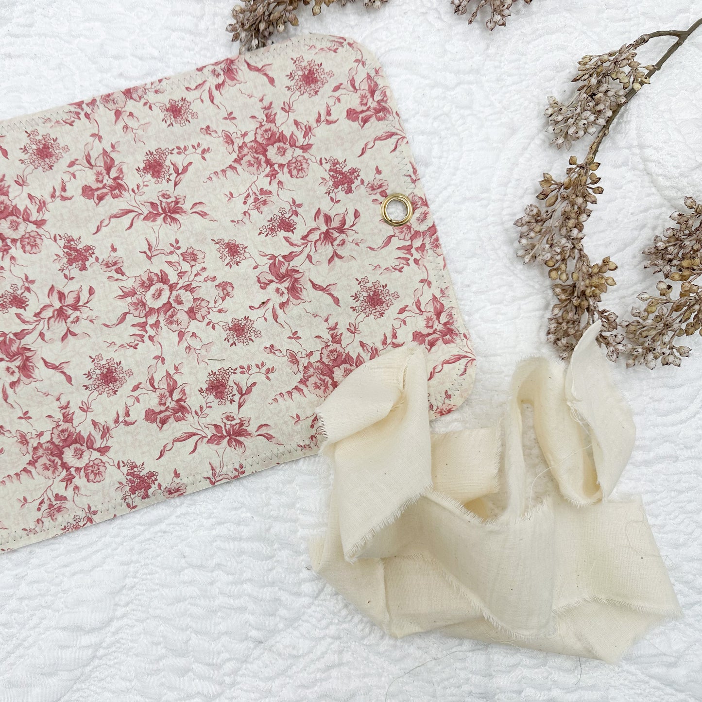 Reversible Journal Cover- Handmade with Vintage Fabrics