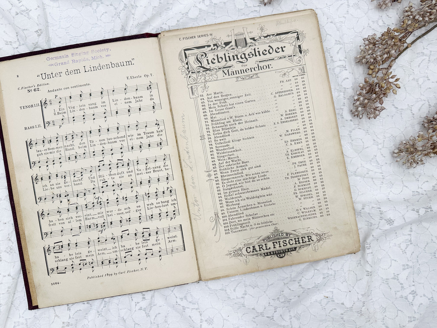 German Chorus Book with Music