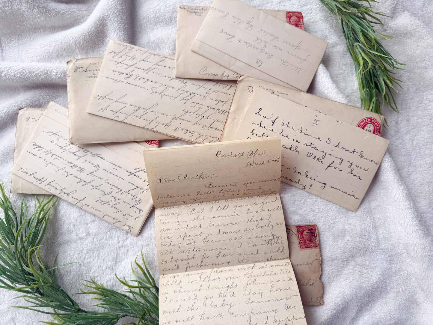 Vintage Letters and Envelope Set (Early 1900's)