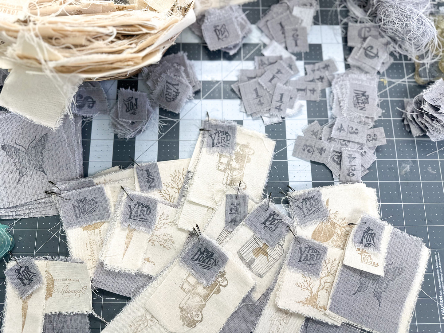 Set of Stamped Fabrics