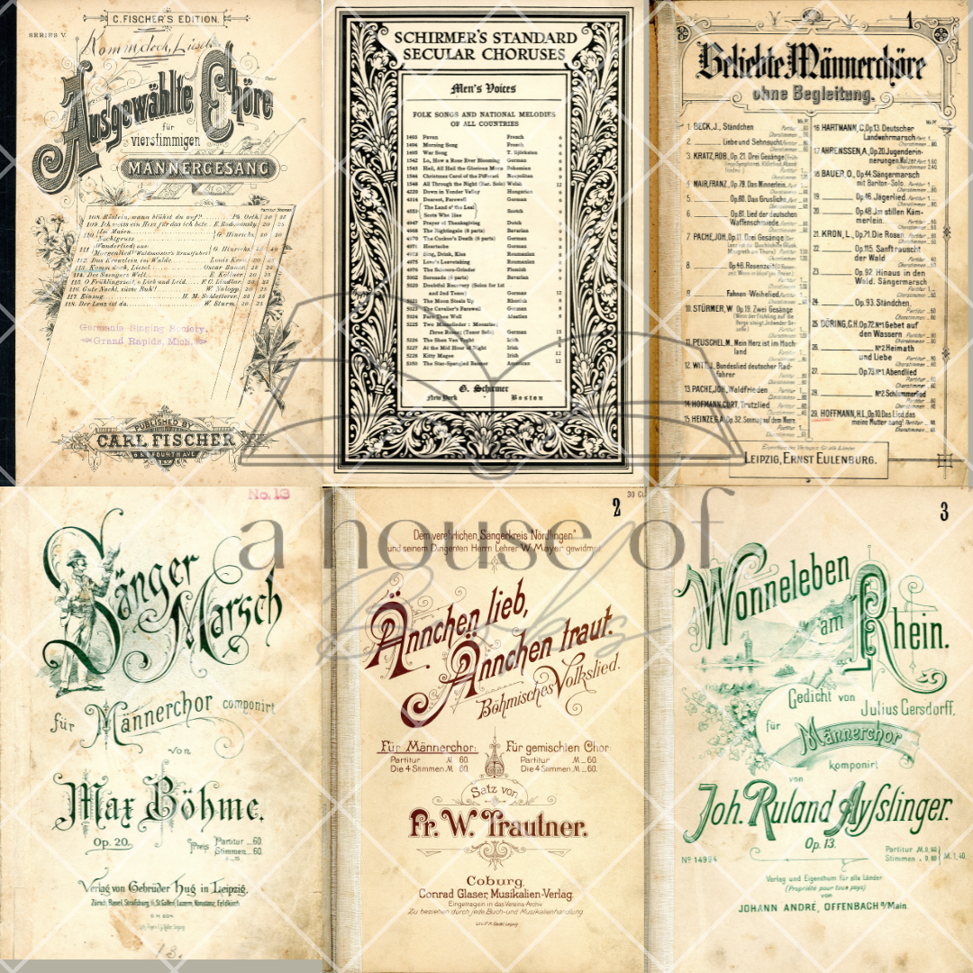 German Music Face Sheets- Digital Downloads
