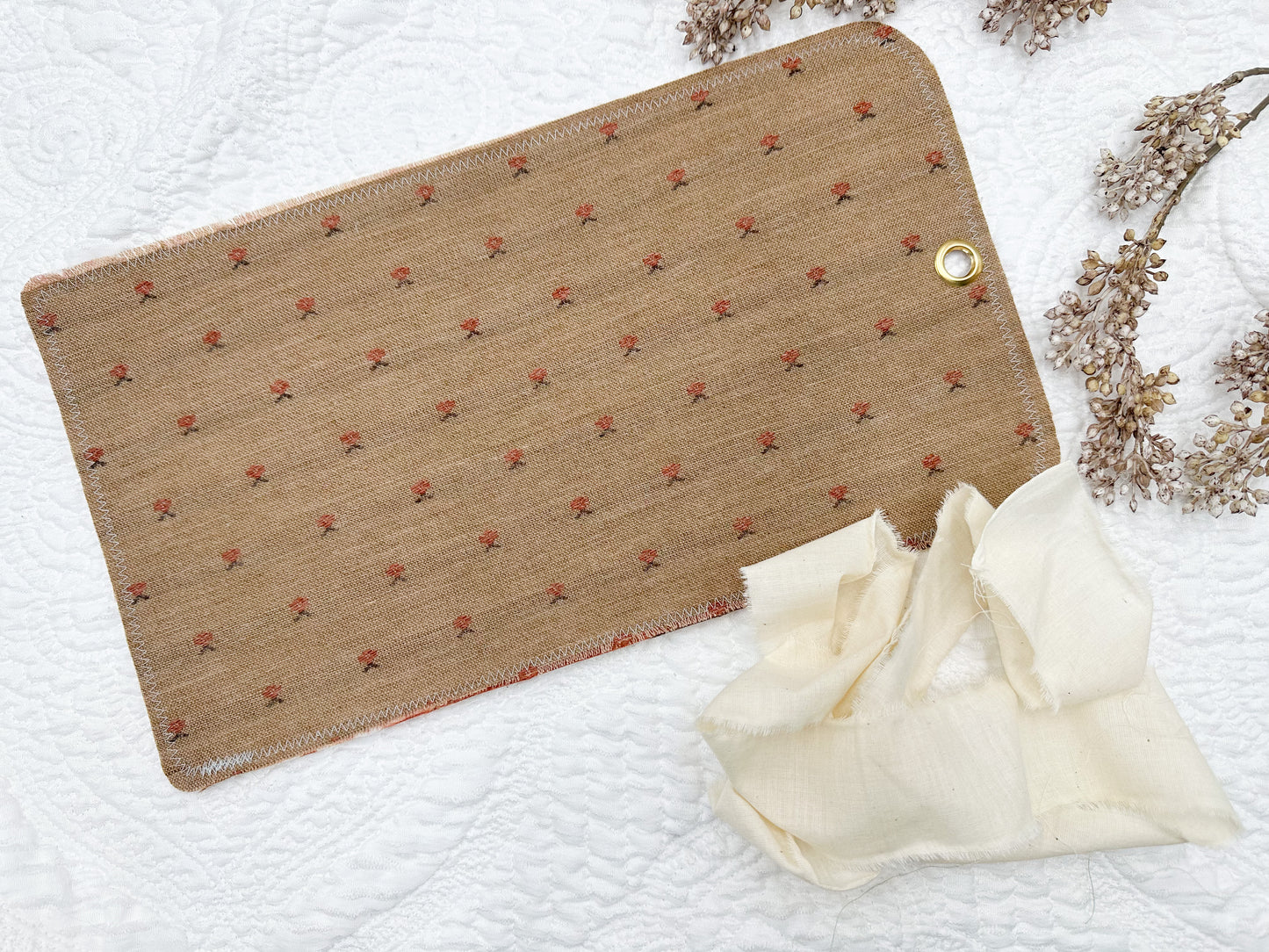Reversible Journal Cover- Handmade with Vintage Fabrics