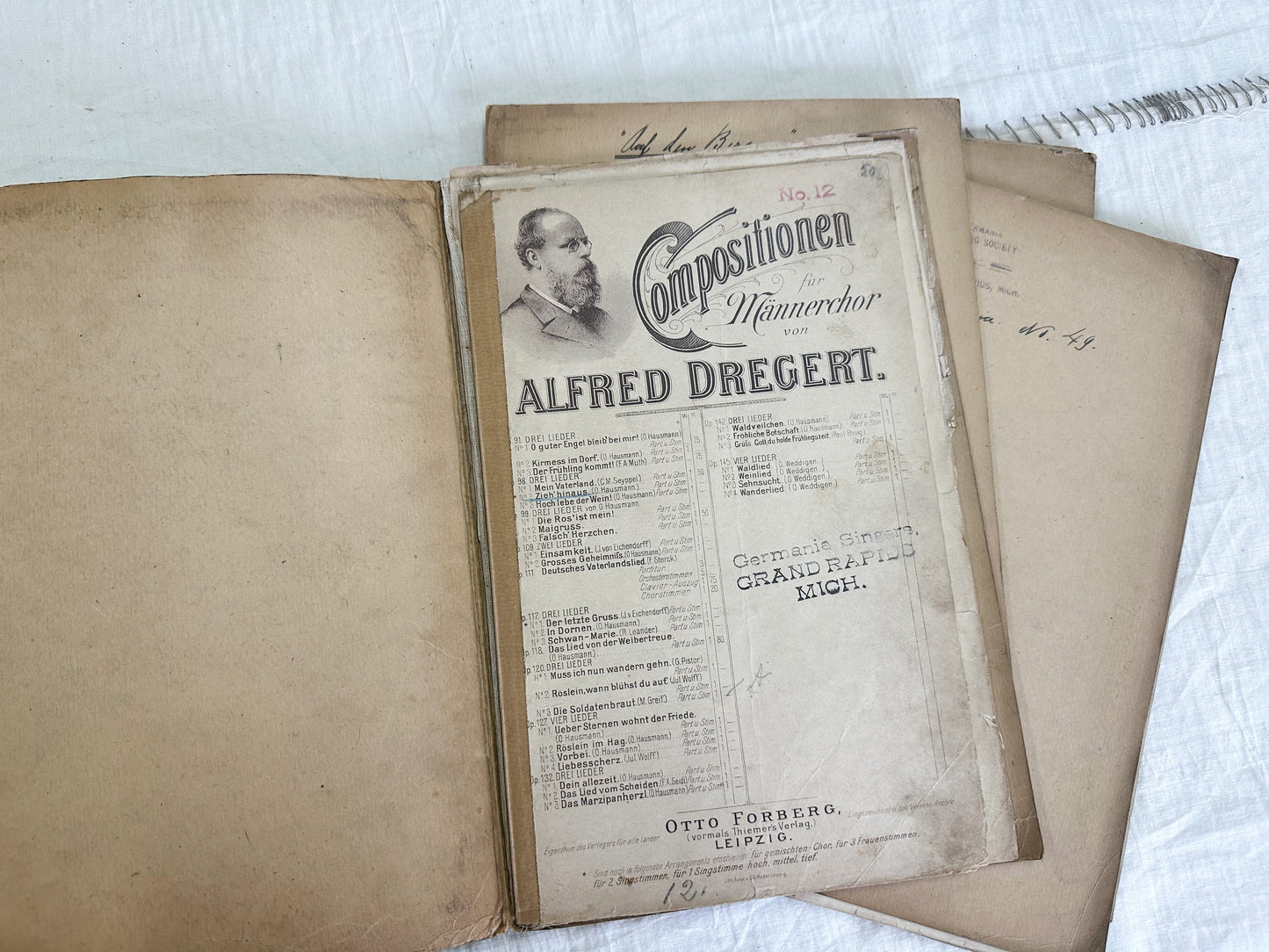 Vintage Music Folders and Sheet Music (Set of 4)