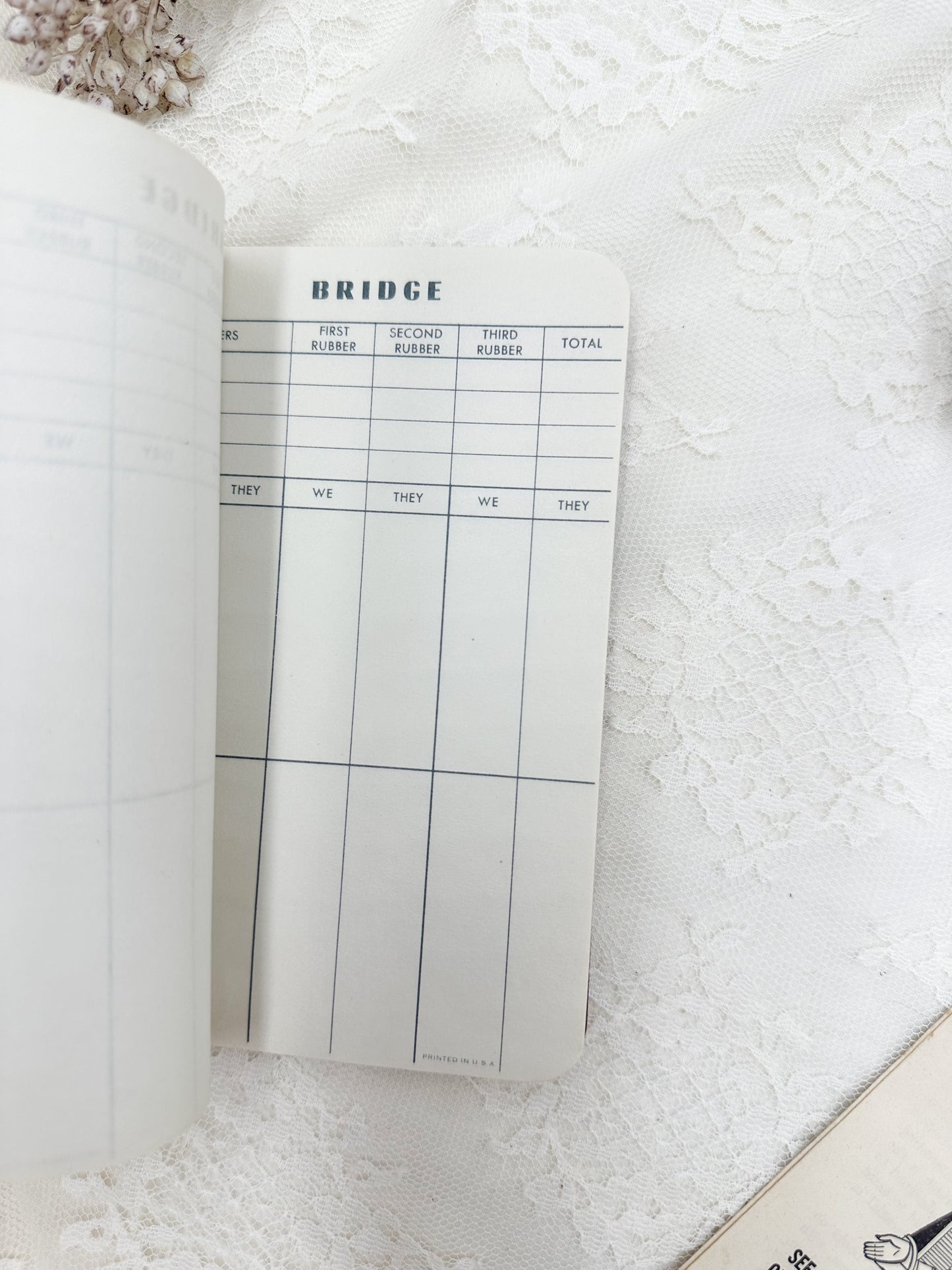 Vintage Bridge Score Card