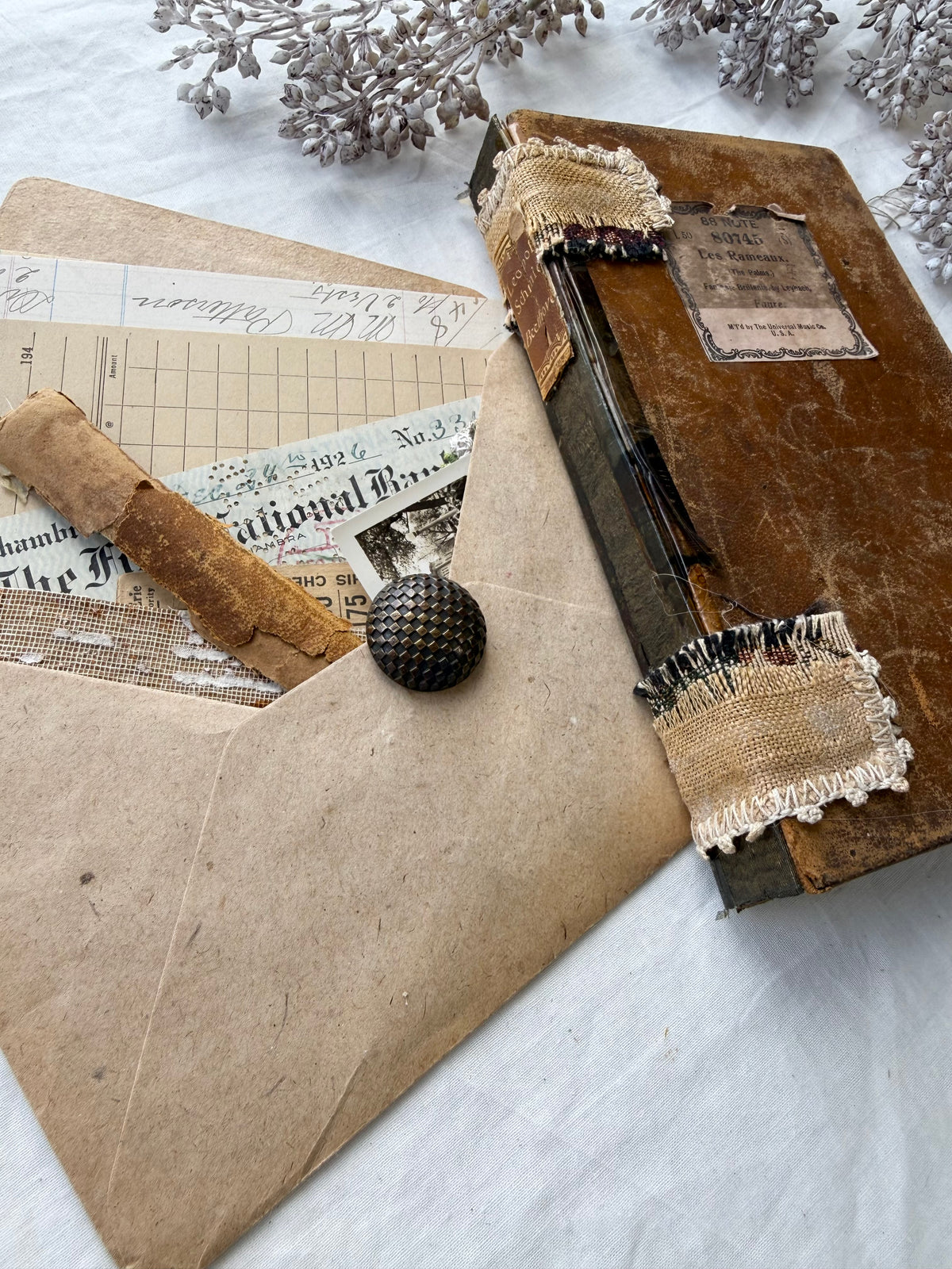 Handmade Journal Cover and Ephemera