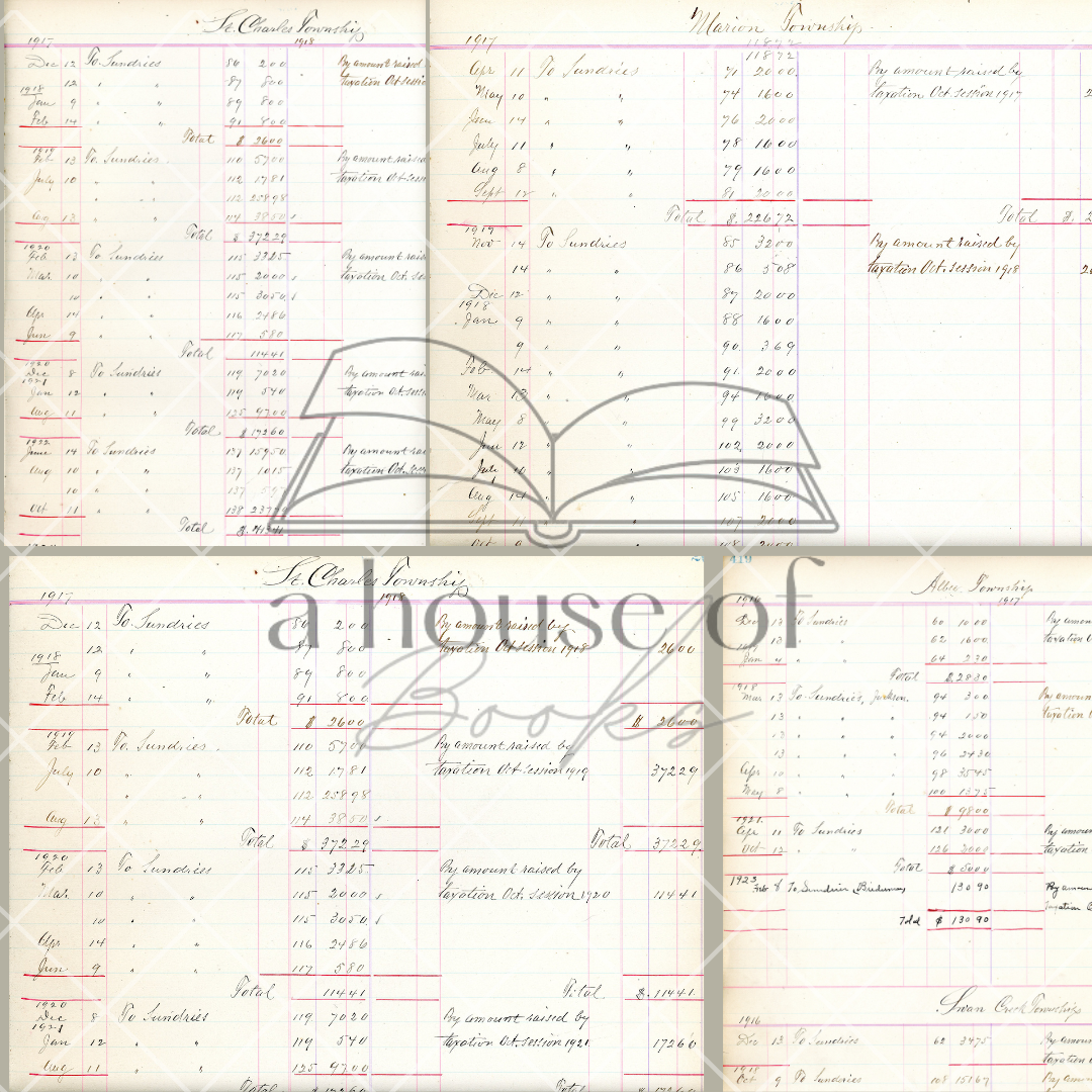 VIntage Ledger Pages- Digital Downloads