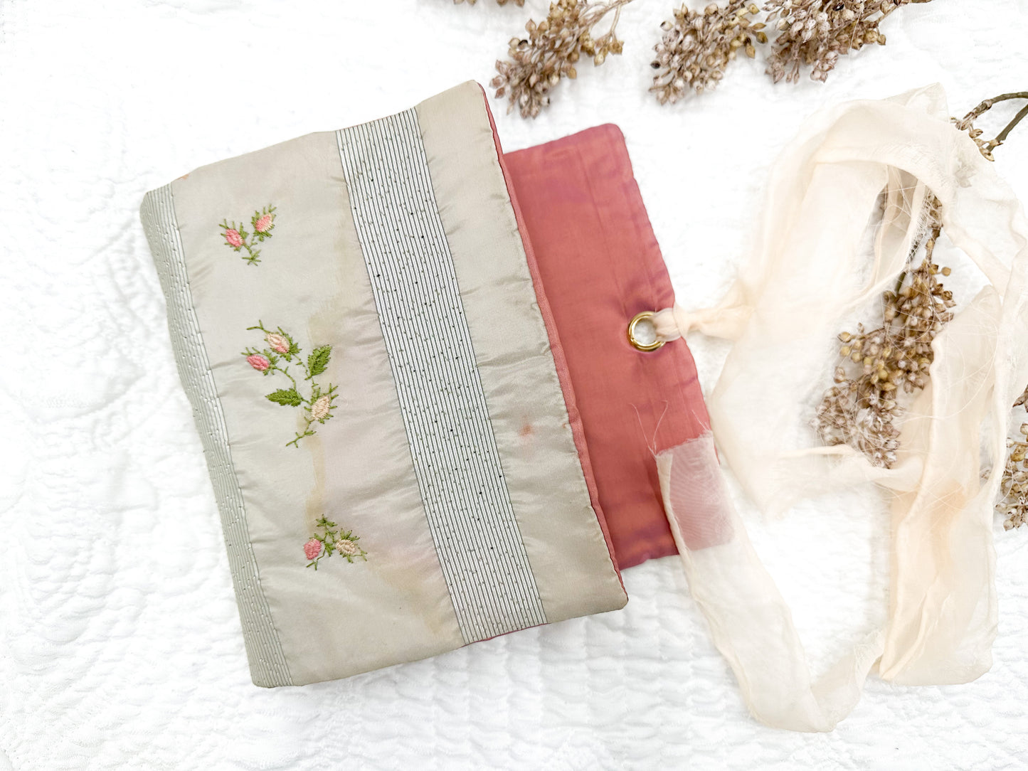 Handmade Journal with Vintage Linen