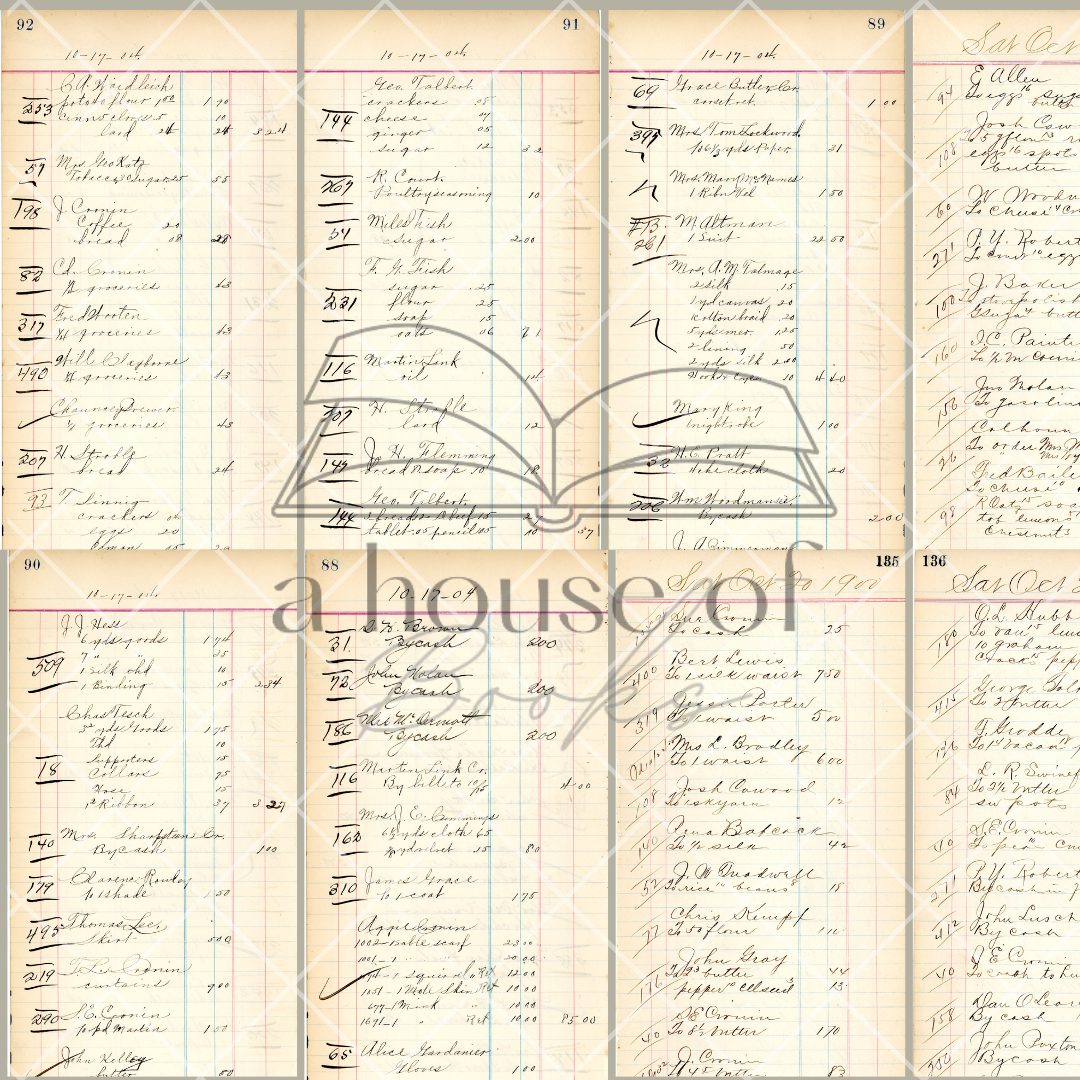 VIntage Ledger Pages- Digital Downloads