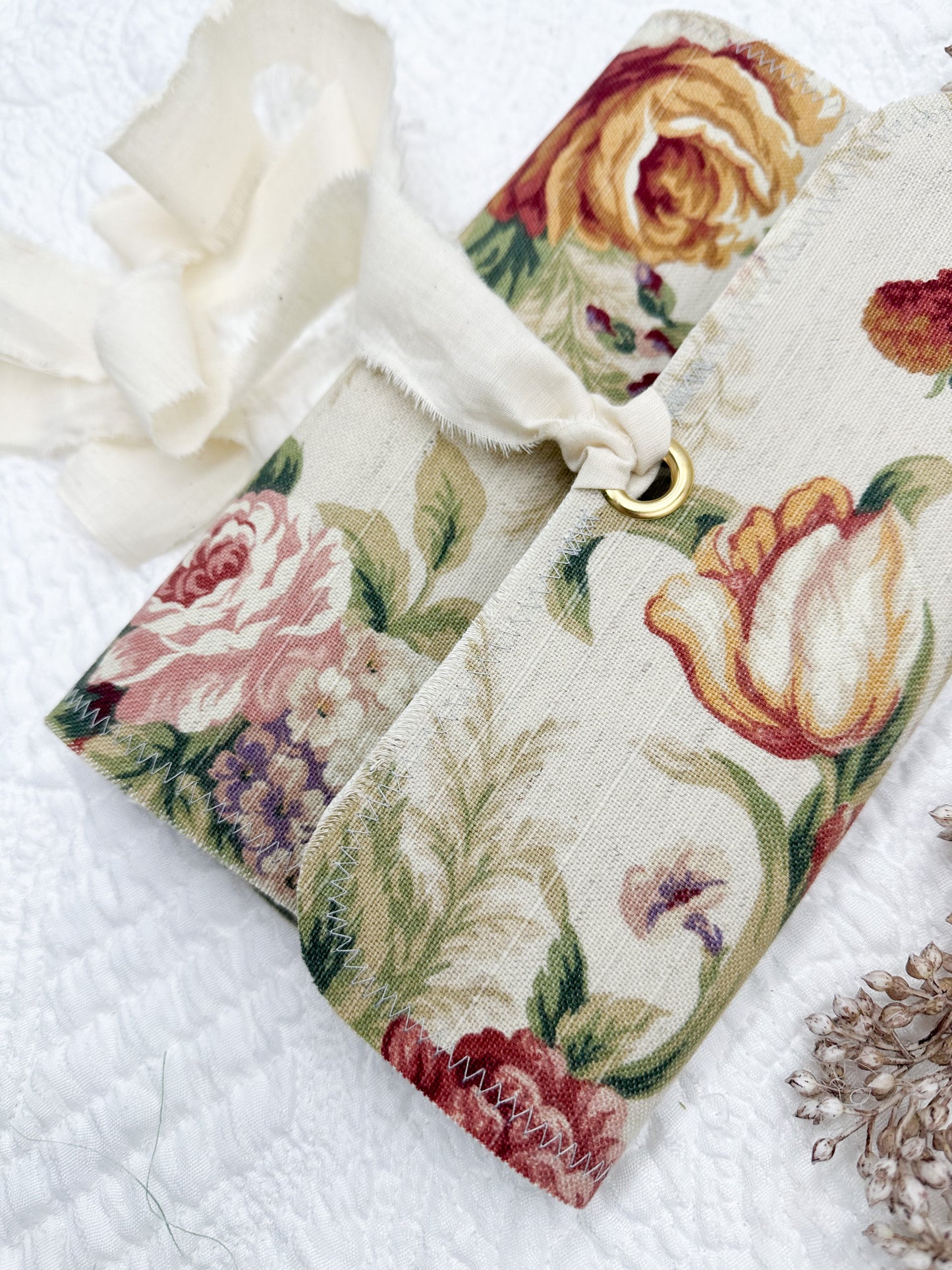 Reversible Journal Cover- Handmade with Vintage Fabrics